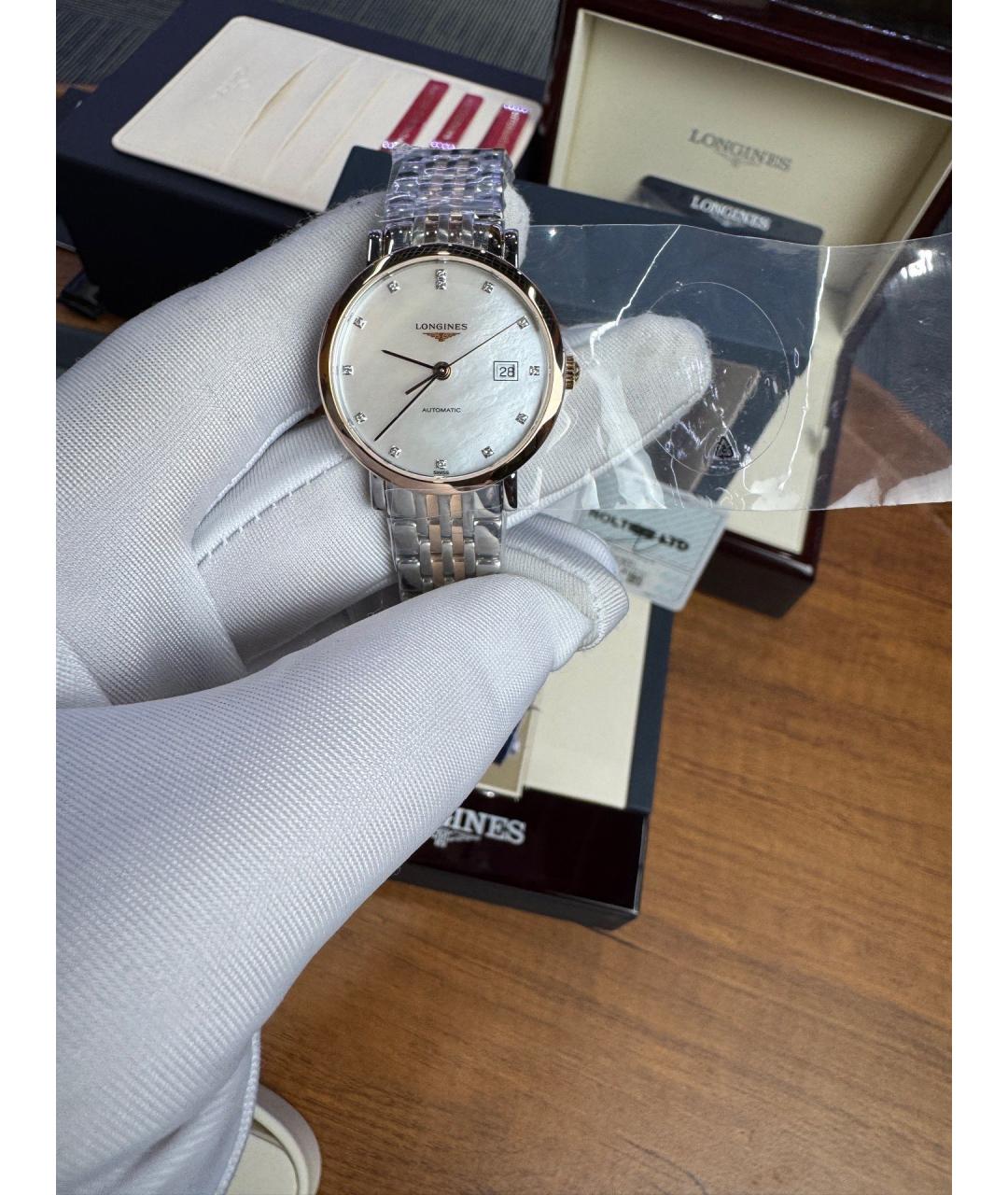 LONGINES Белые часы из розового золота, фото 4