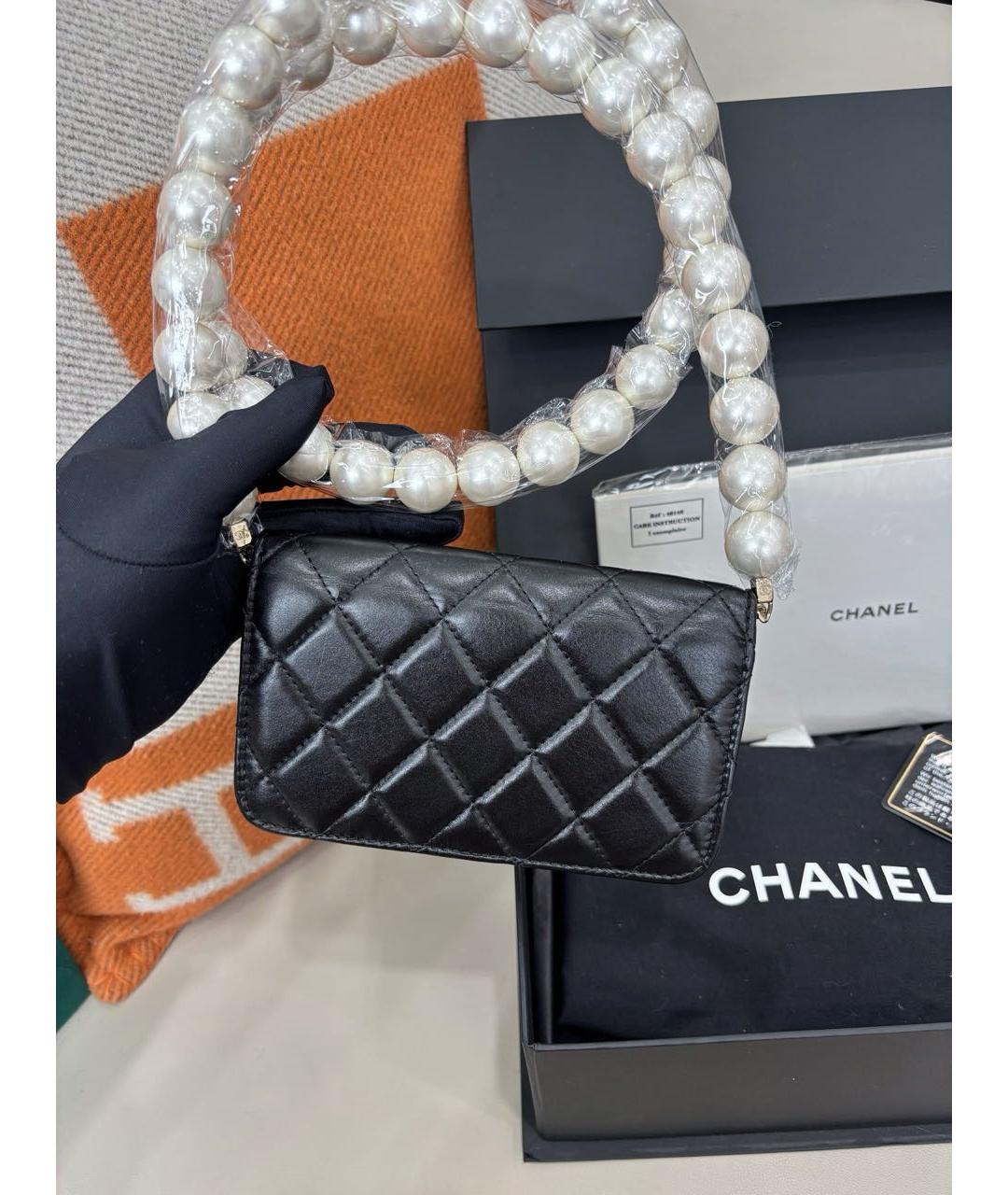 CHANEL Черная кожаная сумка через плечо, фото 4