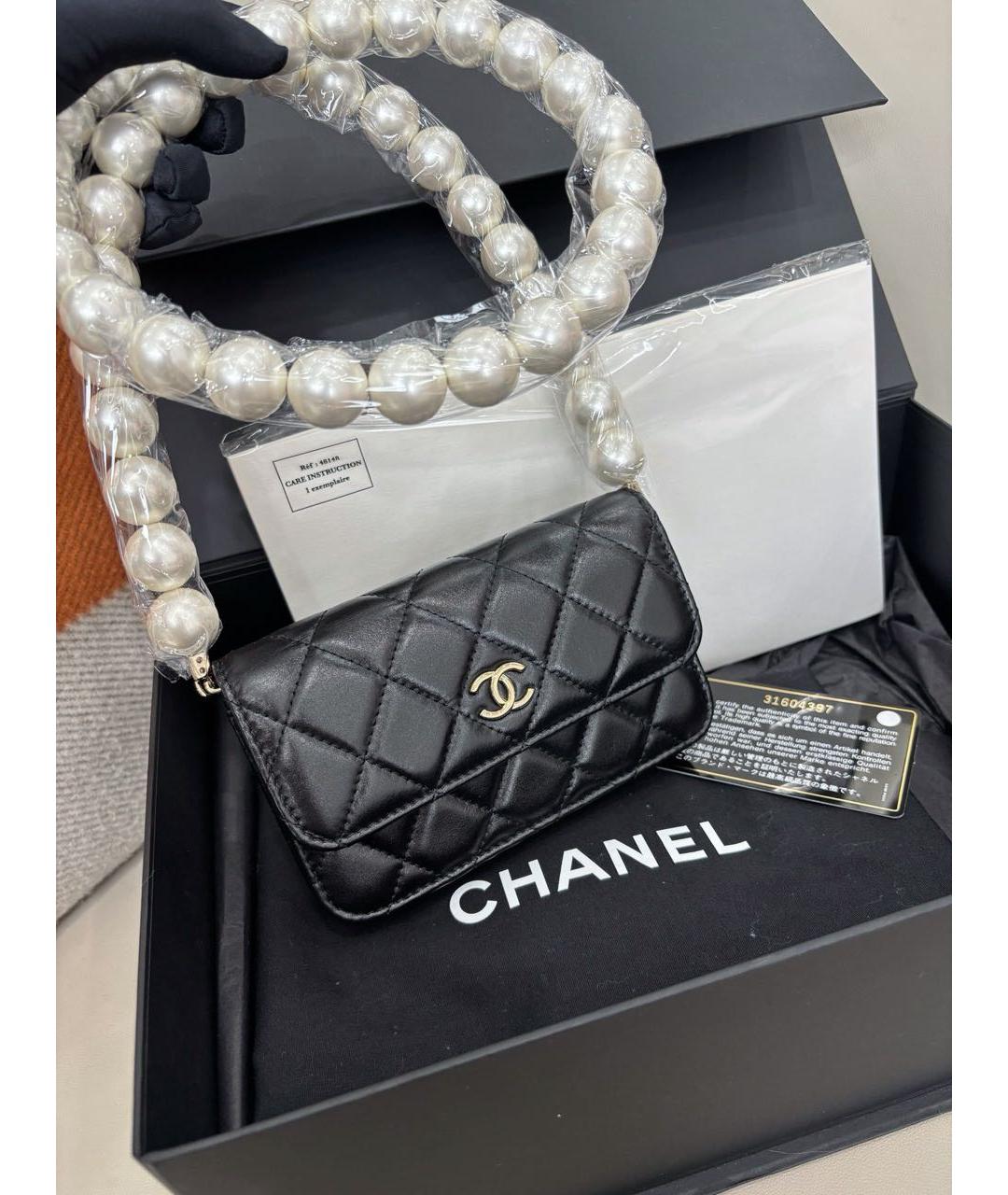 CHANEL Черная кожаная сумка через плечо, фото 2