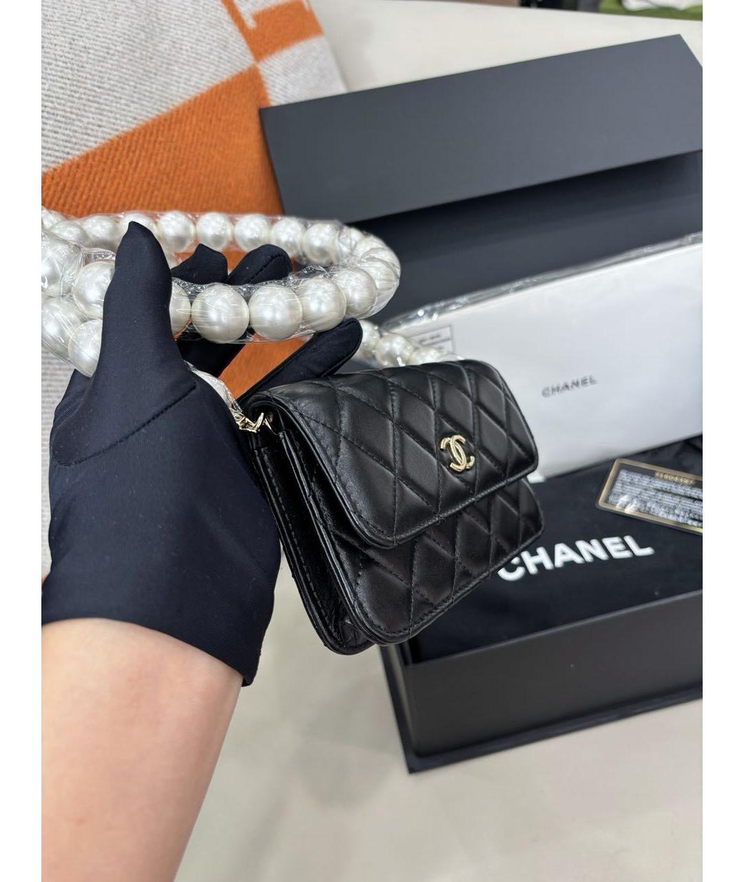 CHANEL Черная кожаная сумка через плечо, фото 3