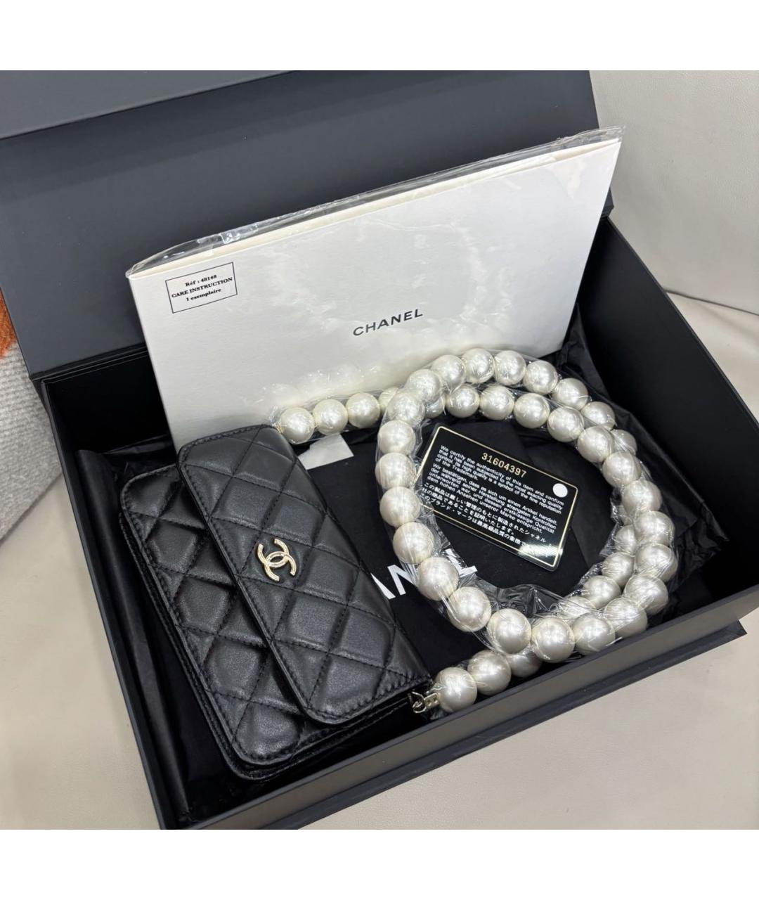 CHANEL Черная кожаная сумка через плечо, фото 9