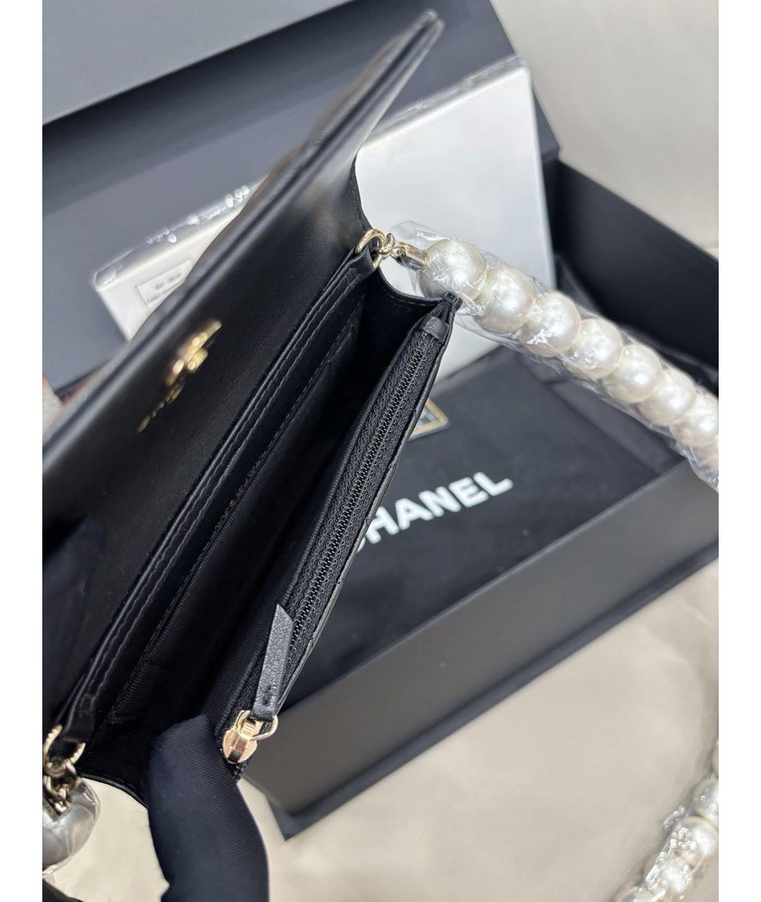 CHANEL Черная кожаная сумка через плечо, фото 6