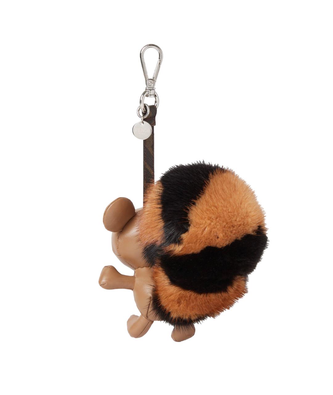 FENDI Коричневый брелок, фото 2