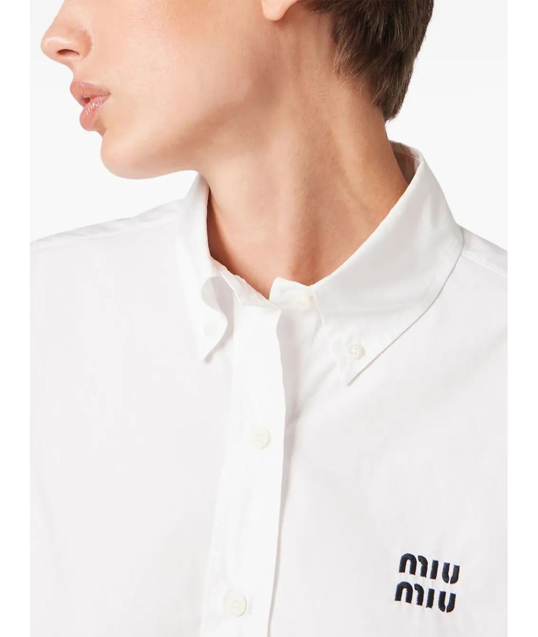 MIU MIU Белая хлопковая рубашка, фото 5