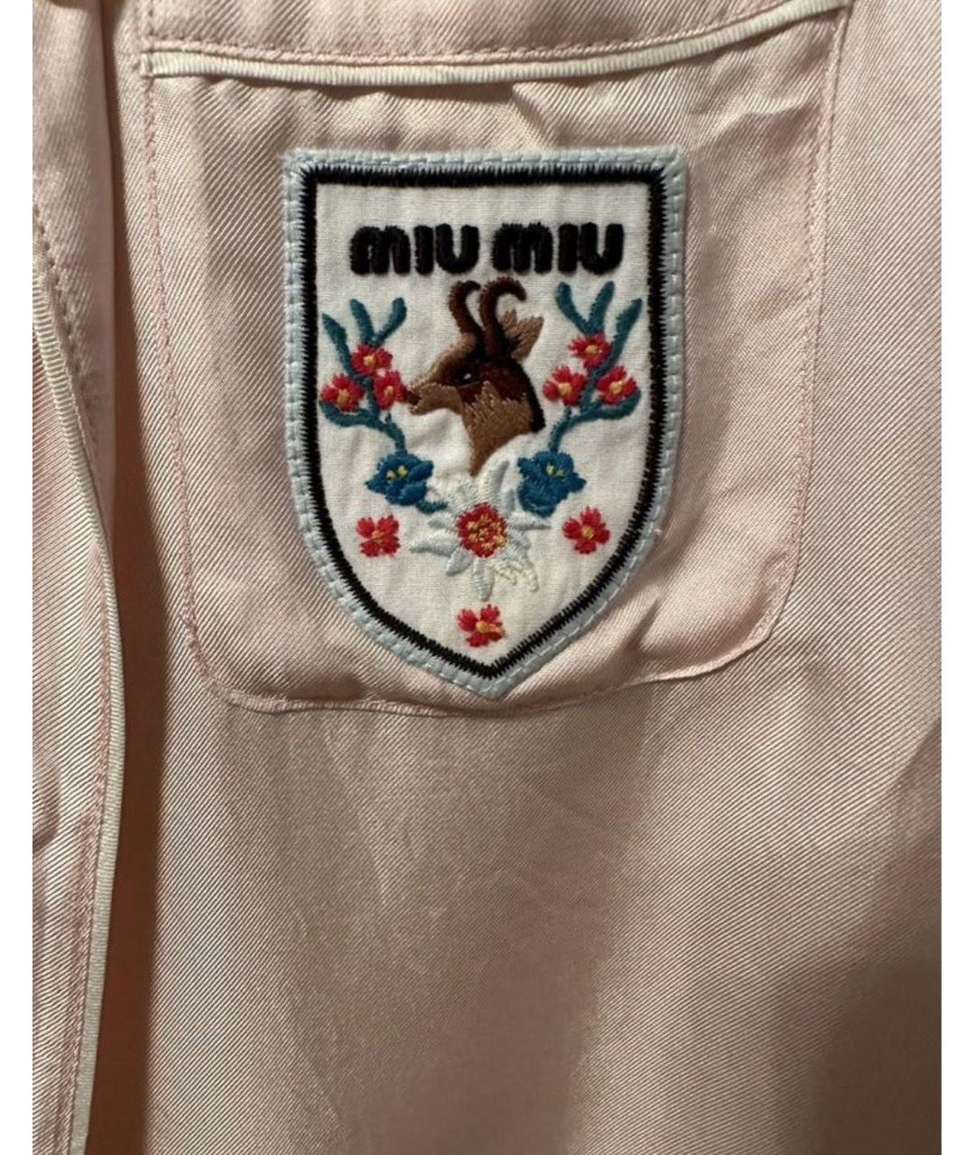 MIU MIU Розовый шелковый костюм с юбками, фото 2