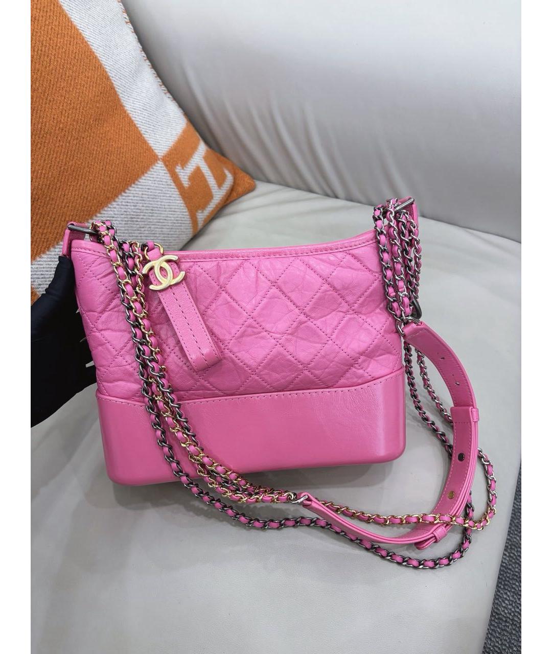 CHANEL Розовая кожаная сумка через плечо, фото 9