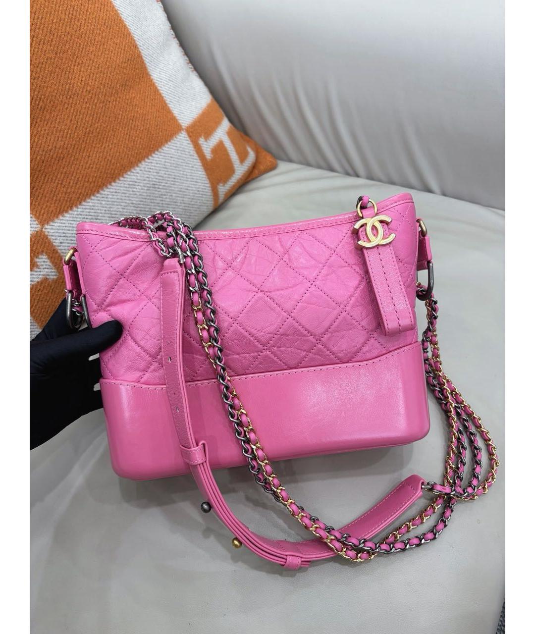 CHANEL Розовая кожаная сумка через плечо, фото 8