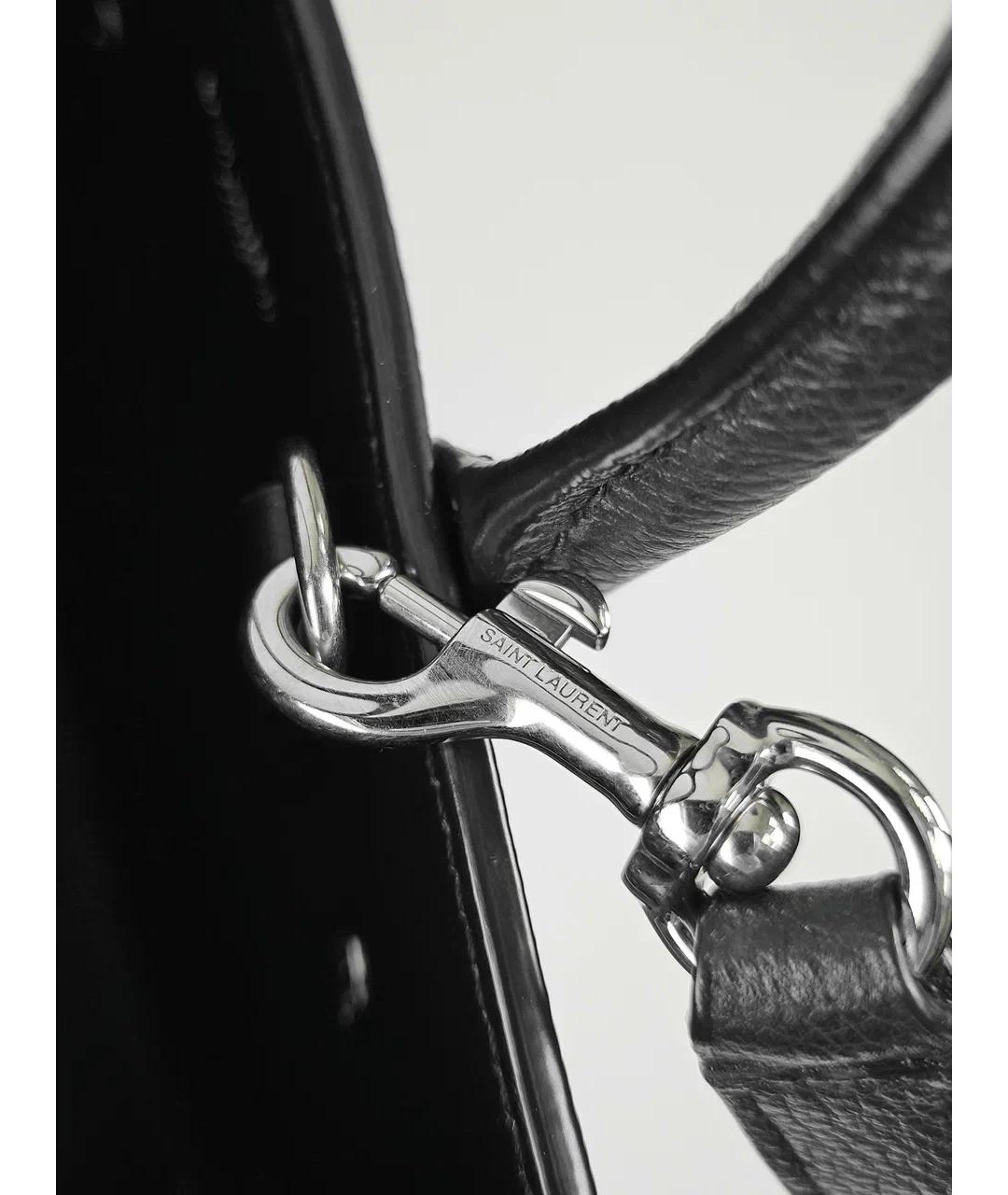 SAINT LAURENT Черная кожаная сумка через плечо, фото 7