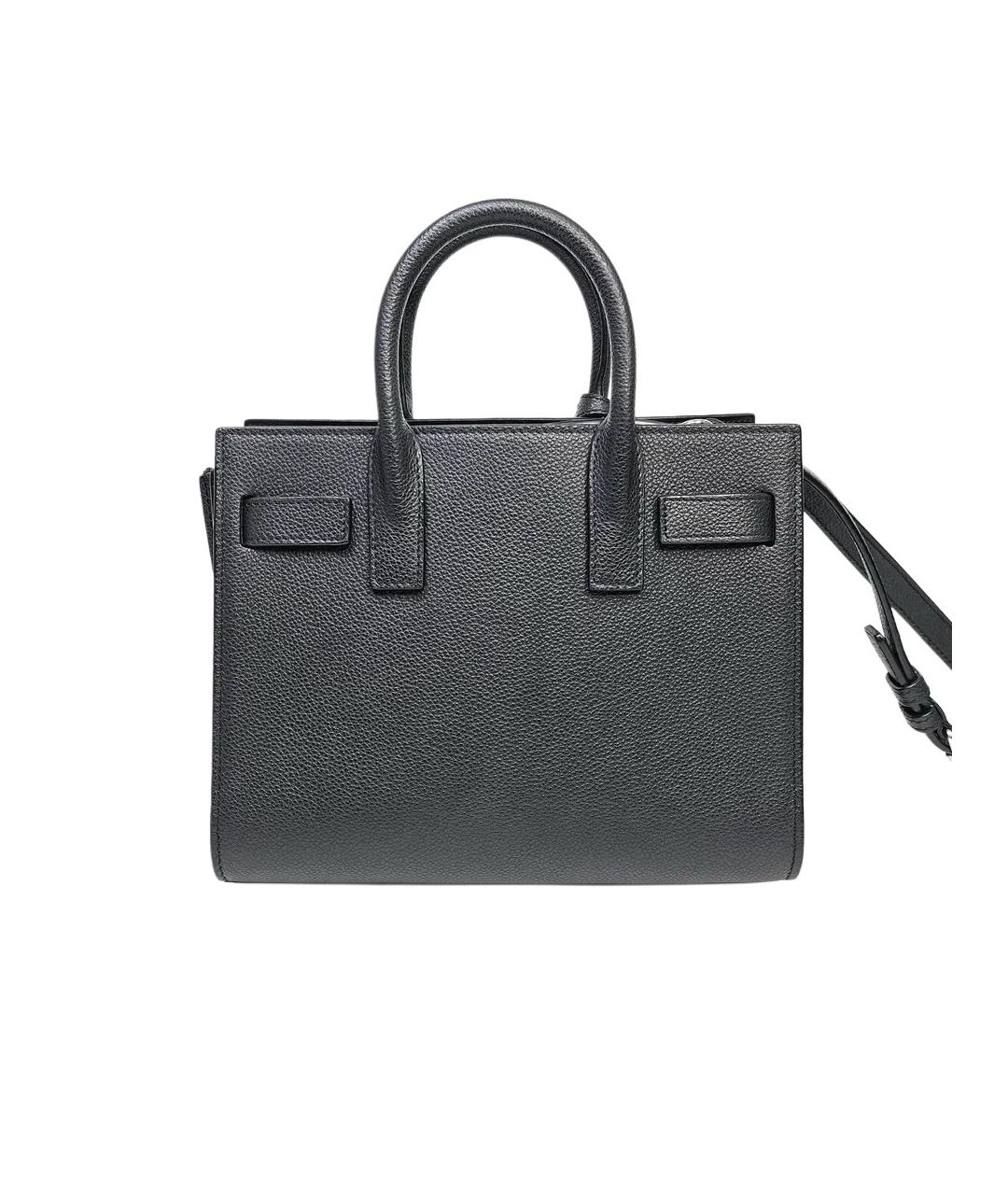 SAINT LAURENT Черная кожаная сумка через плечо, фото 3