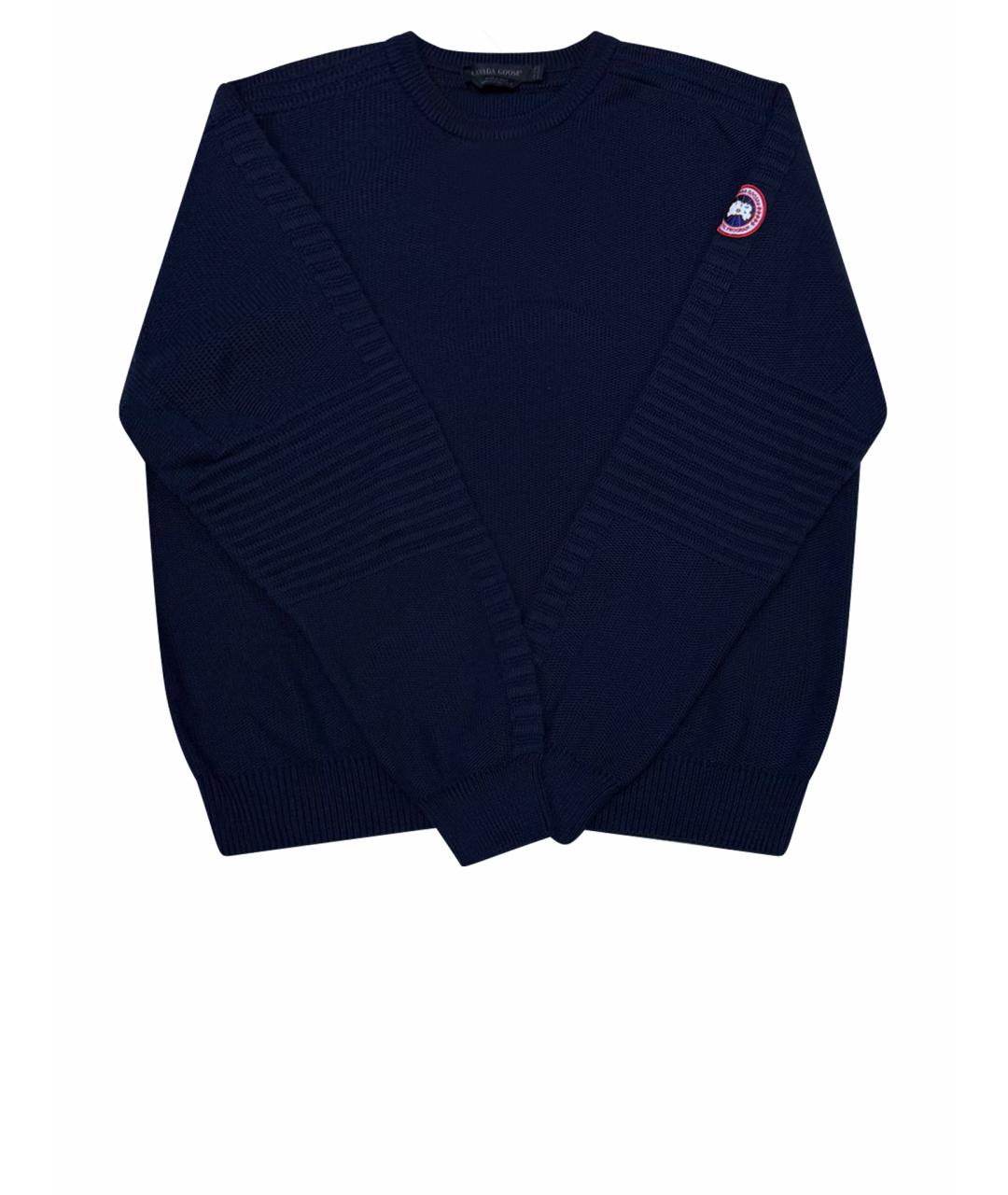 CANADA GOOSE Темно-синий шерстяной джемпер / свитер, фото 1