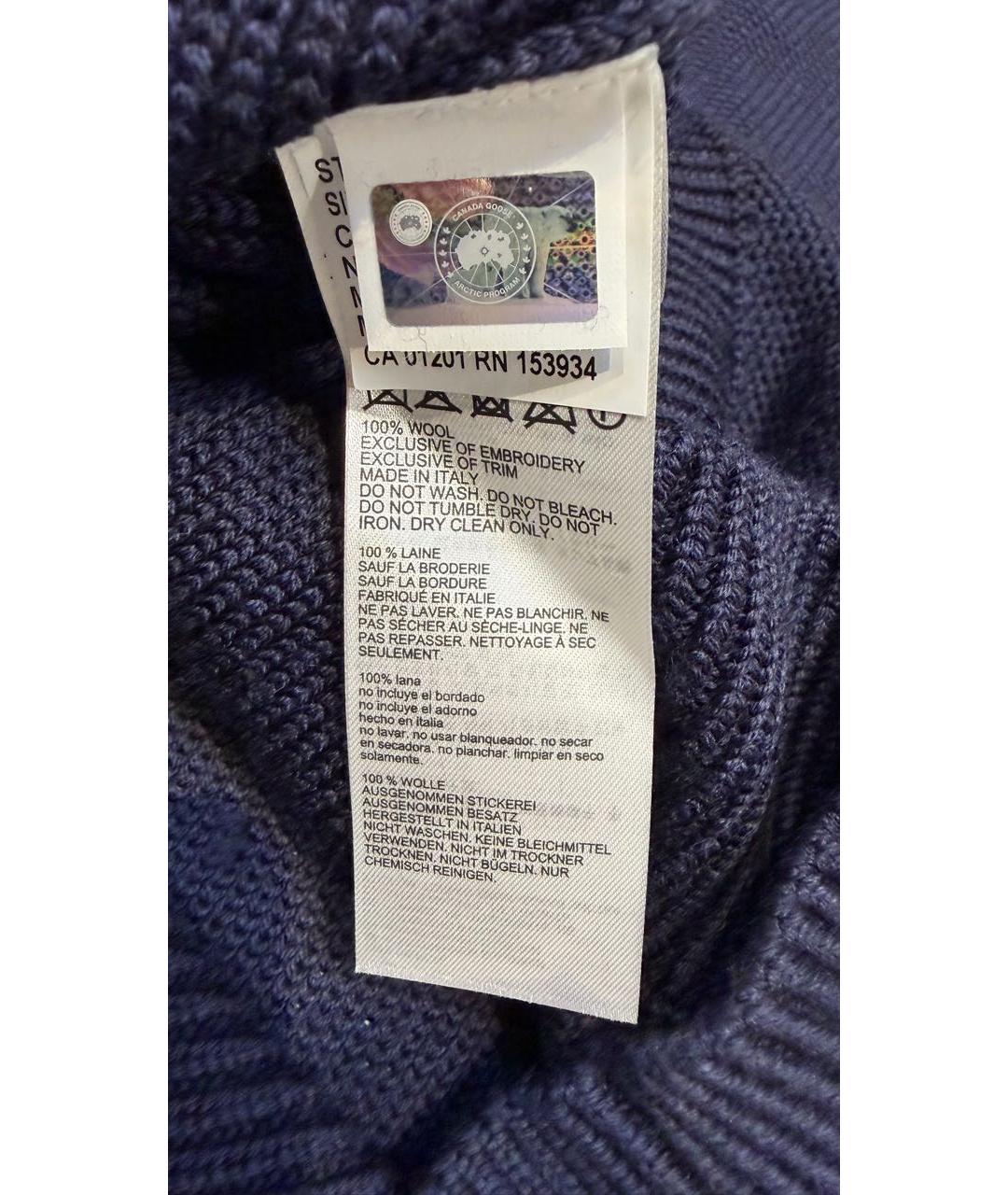 CANADA GOOSE Темно-синий шерстяной джемпер / свитер, фото 5