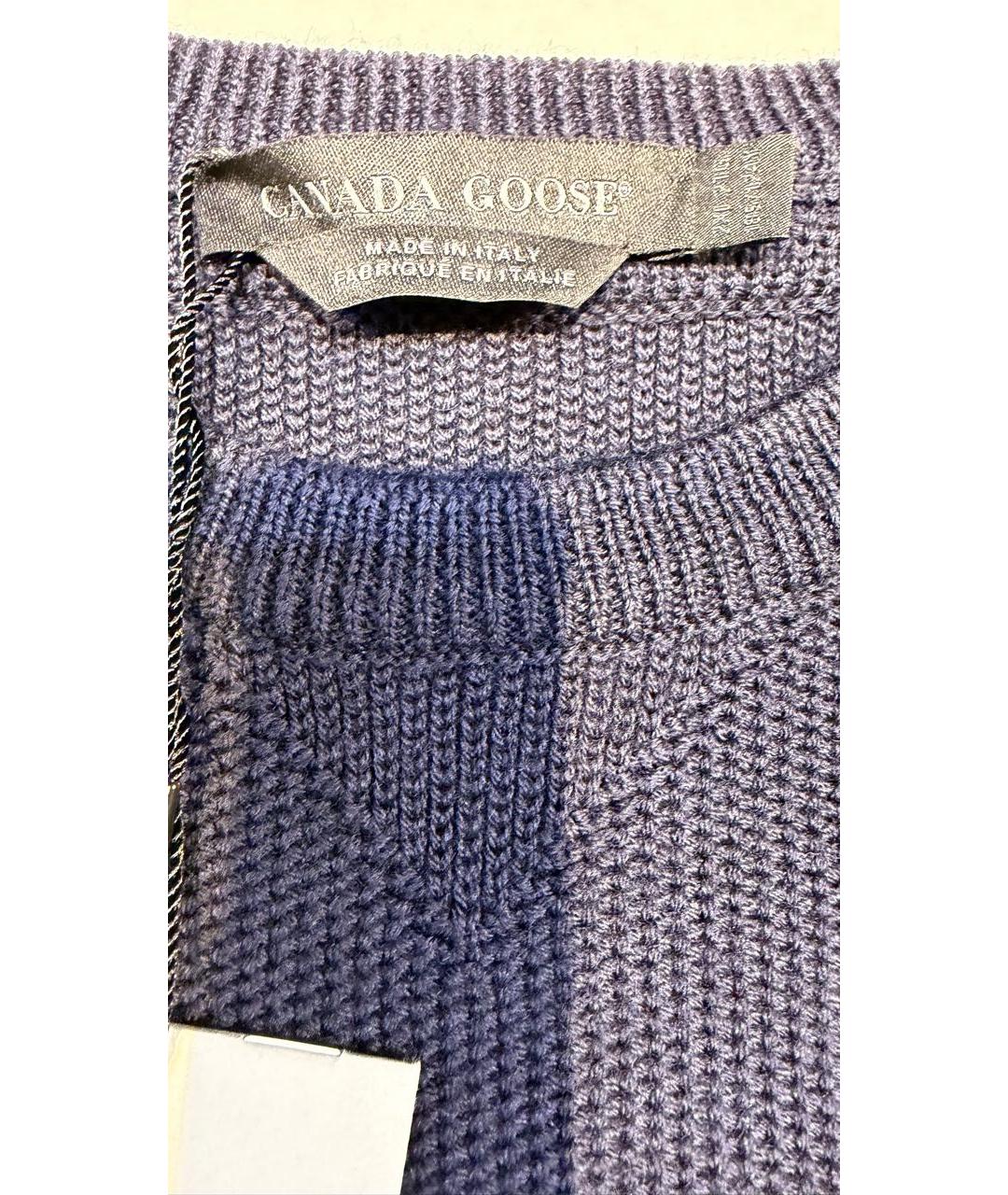 CANADA GOOSE Темно-синий шерстяной джемпер / свитер, фото 3