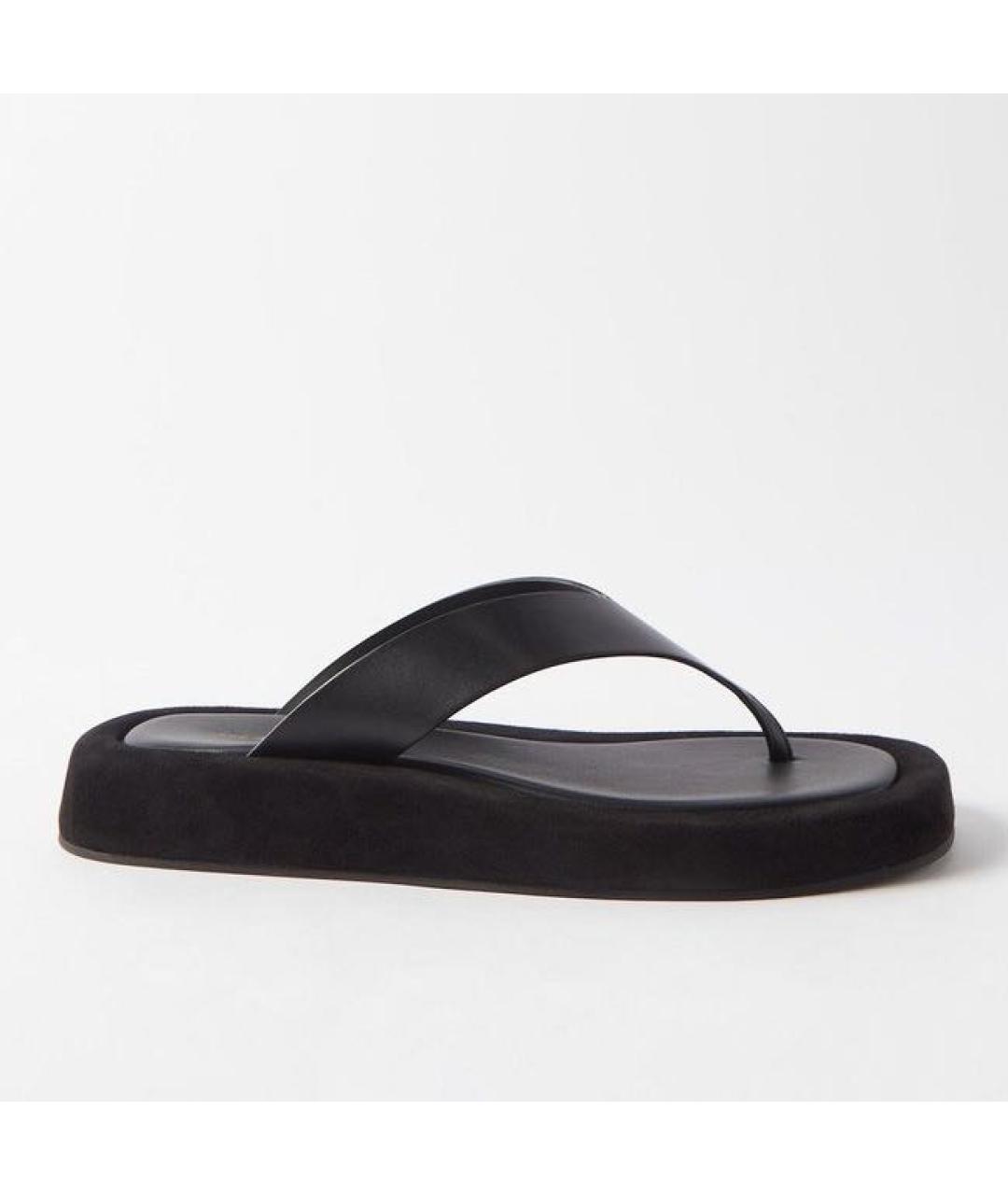 THE ROW Черные кожаные шлепанцы, фото 5