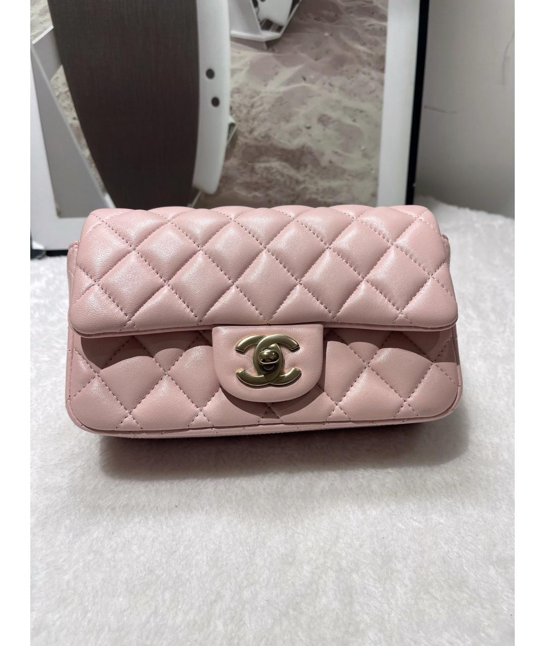 CHANEL Розовая кожаная сумка через плечо, фото 9
