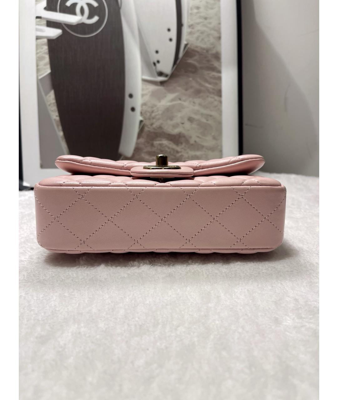 CHANEL Розовая кожаная сумка через плечо, фото 5