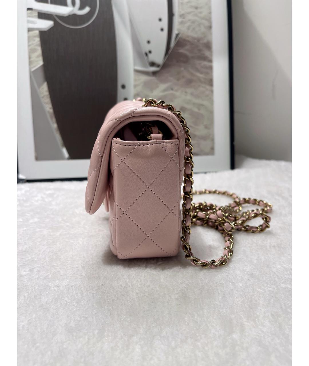 CHANEL Розовая кожаная сумка через плечо, фото 3