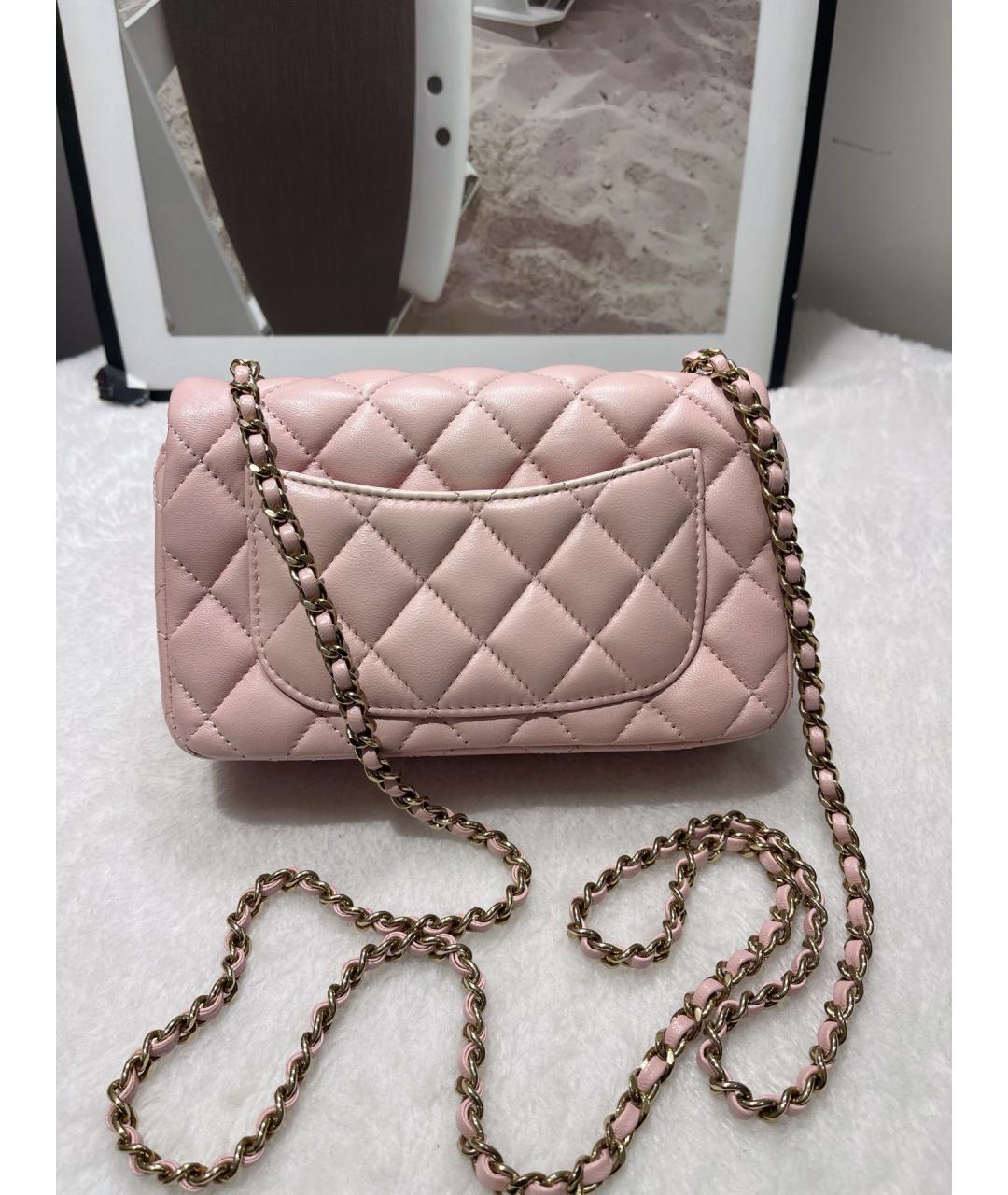CHANEL Розовая кожаная сумка через плечо, фото 2