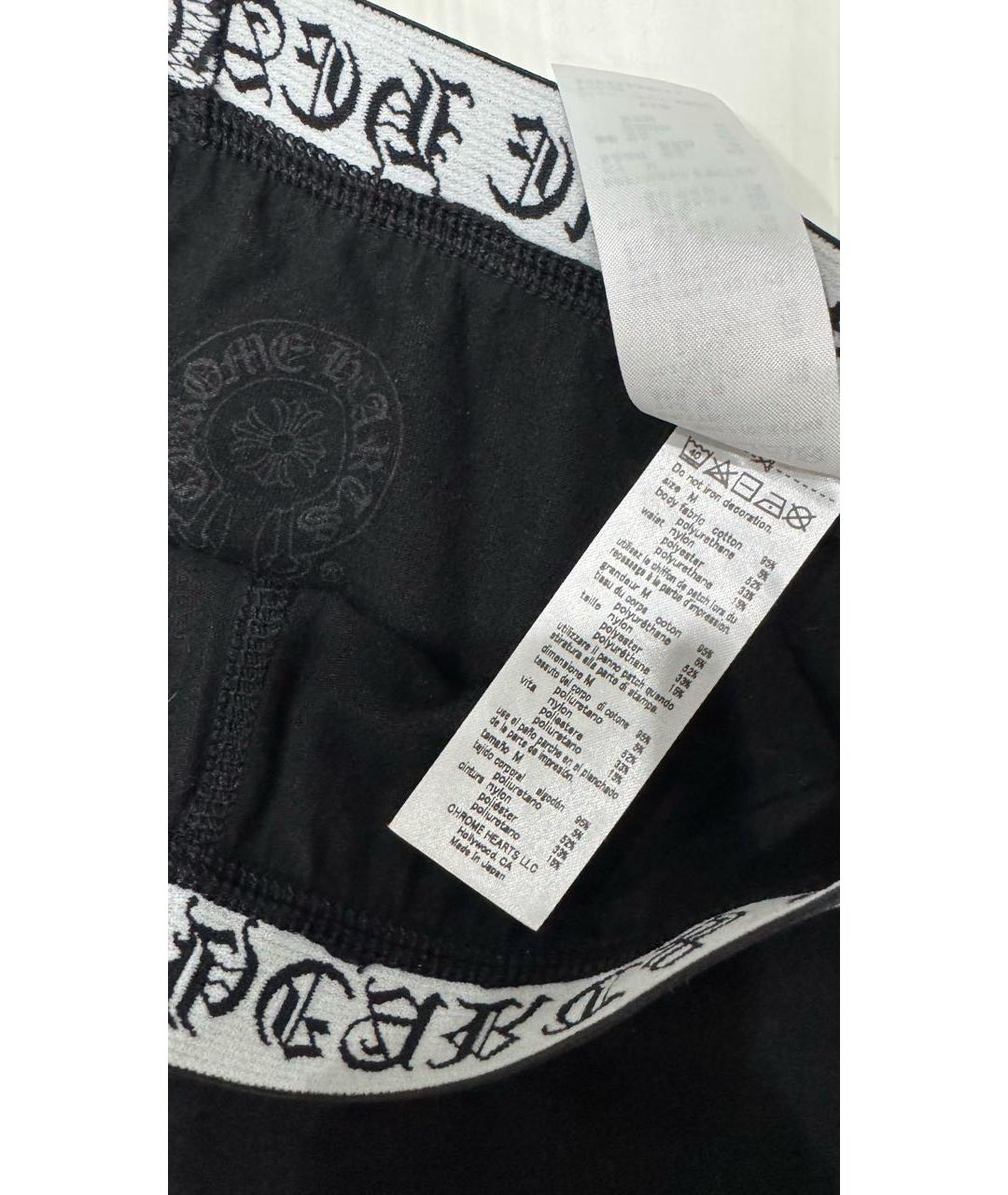 CHROME HEARTS Черные хлопковые леггинсы и велосипедки, фото 5