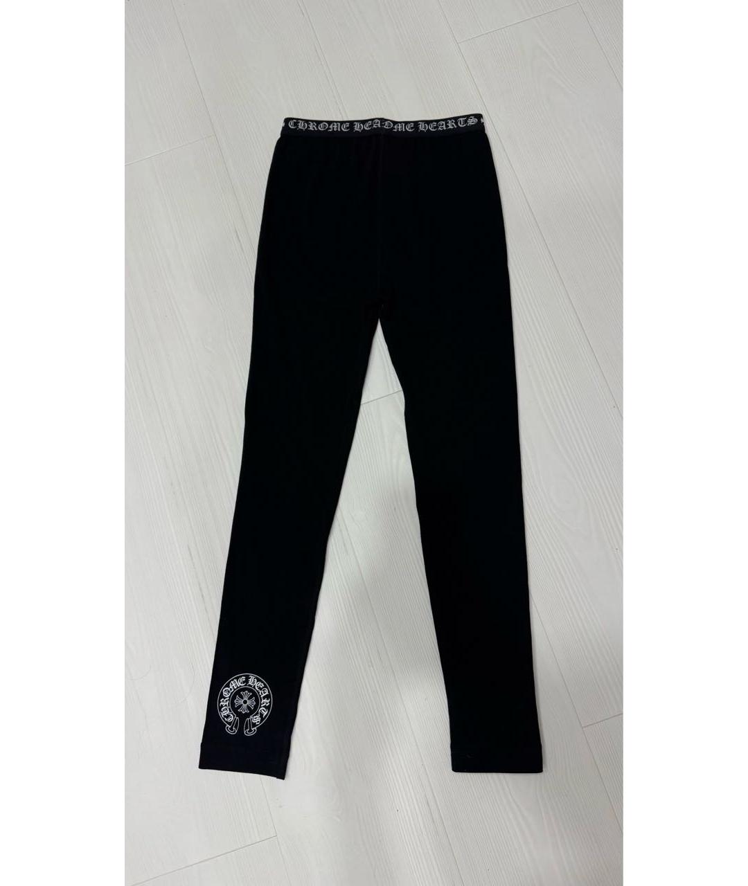 CHROME HEARTS Черные хлопковые леггинсы и велосипедки, фото 2
