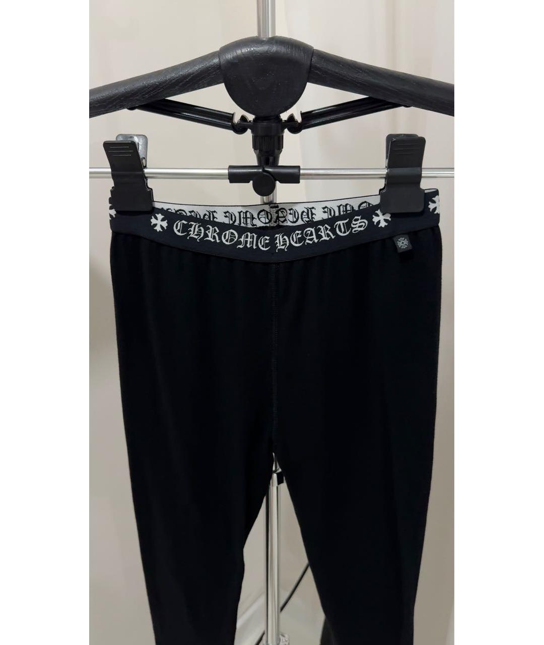 CHROME HEARTS Черные хлопковые леггинсы и велосипедки, фото 3