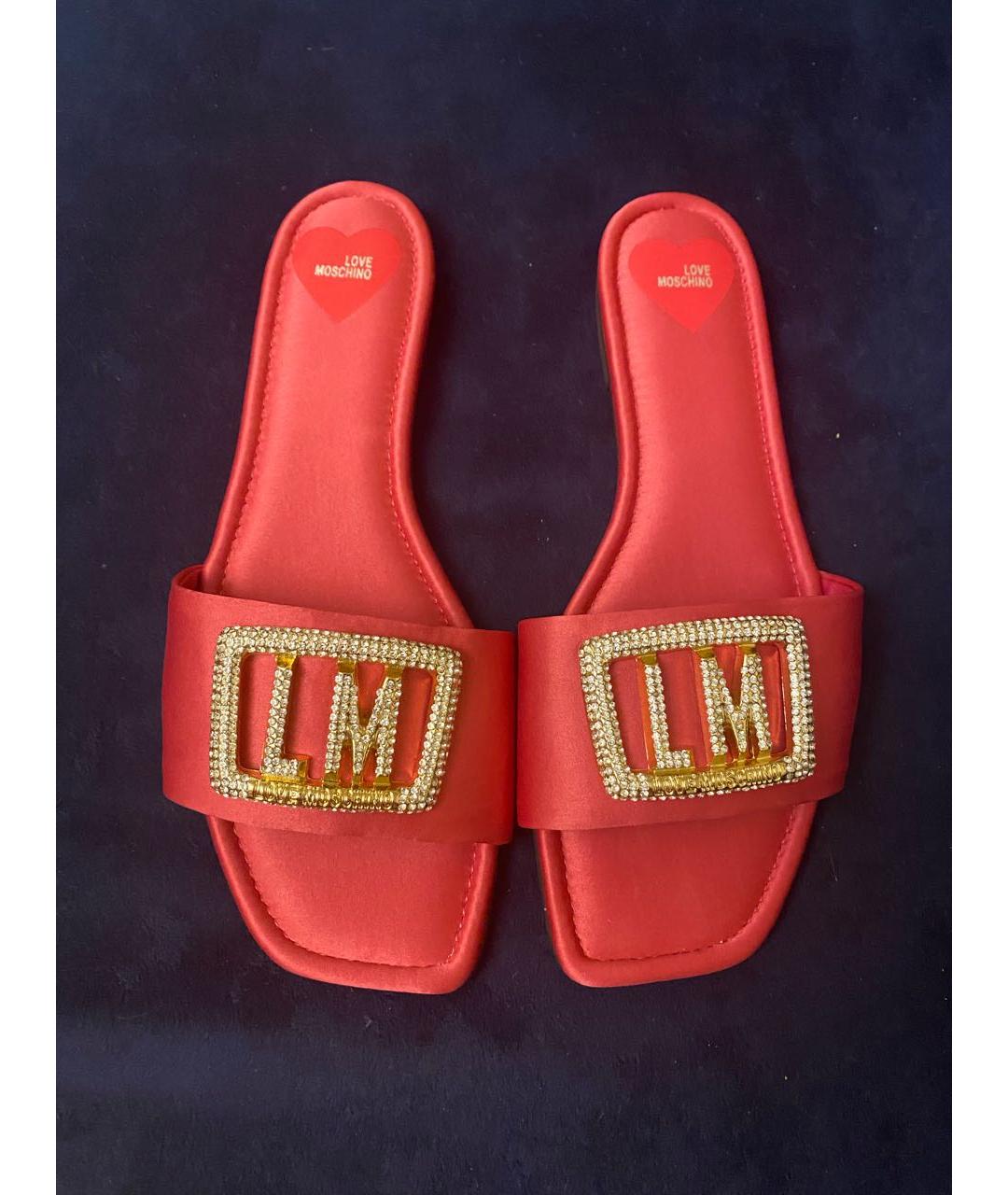 LOVE MOSCHINO Розовые шлепанцы, фото 2