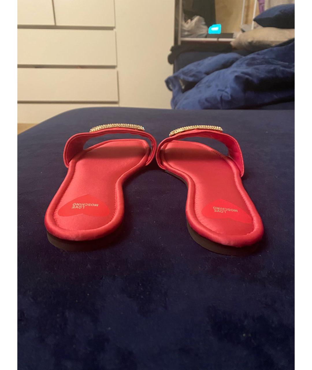 LOVE MOSCHINO Розовые шлепанцы, фото 4
