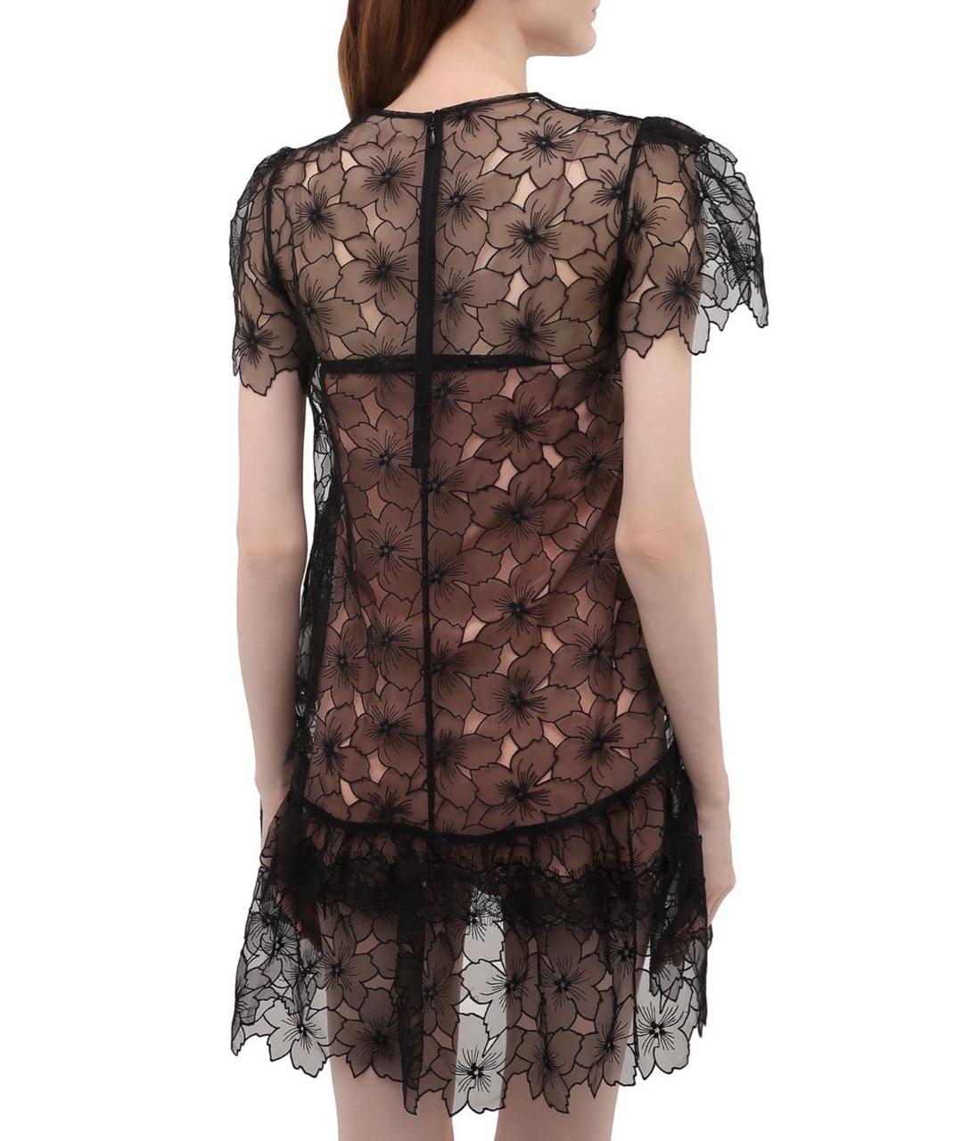 RED VALENTINO Черное шелковое повседневное платье, фото 2