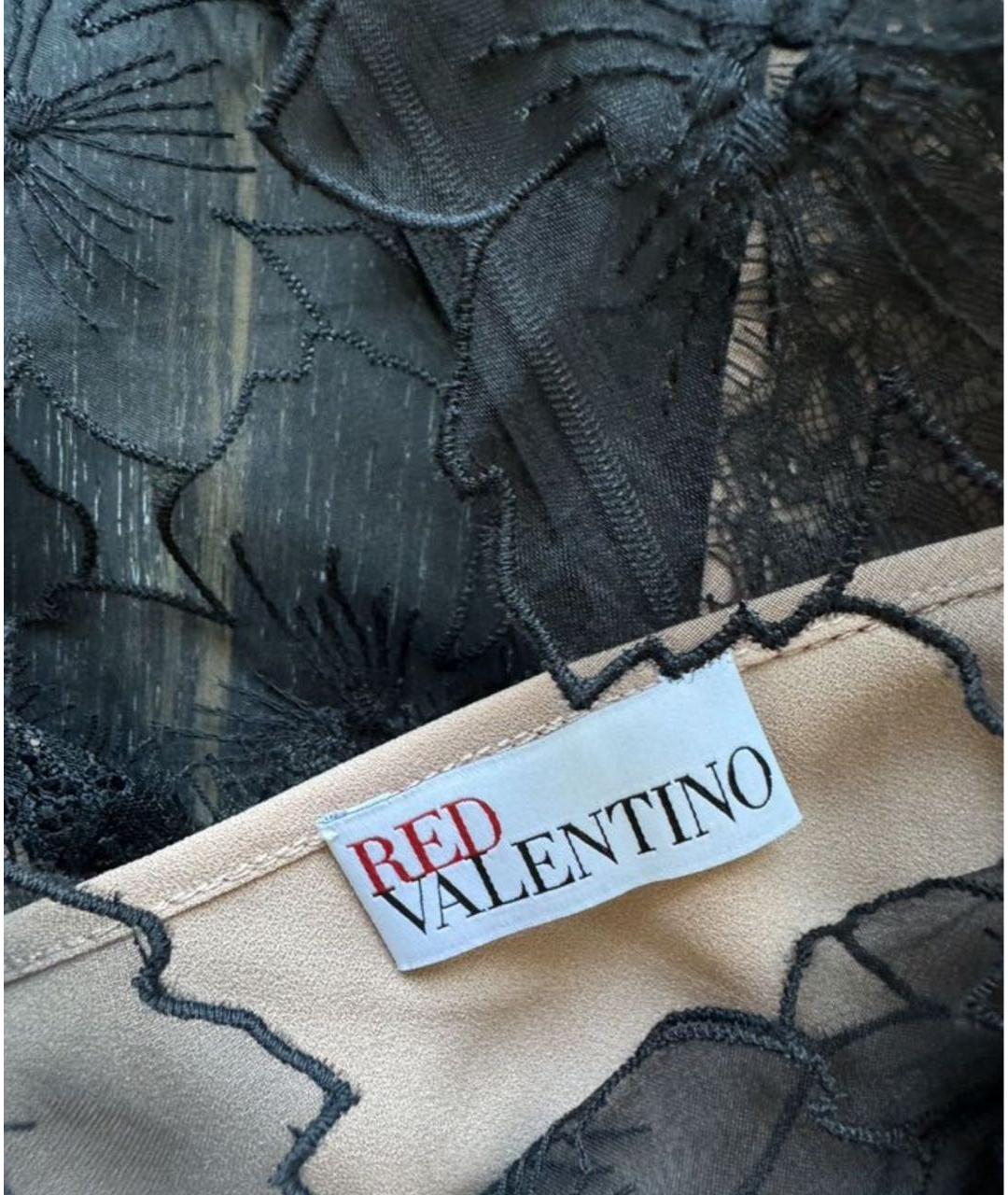 RED VALENTINO Черное шелковое повседневное платье, фото 3