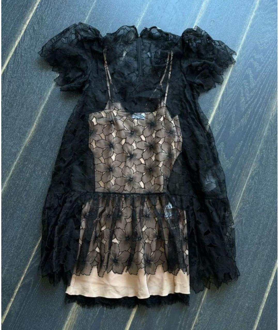 RED VALENTINO Черное шелковое повседневное платье, фото 6