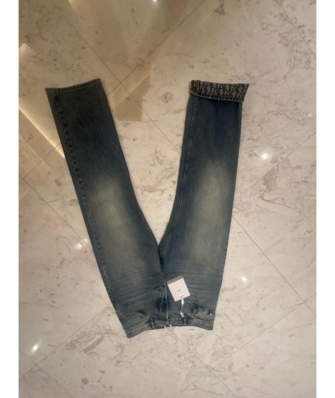 CHRISTIAN DIOR Голубые хлопковые прямые джинсы, фото 7