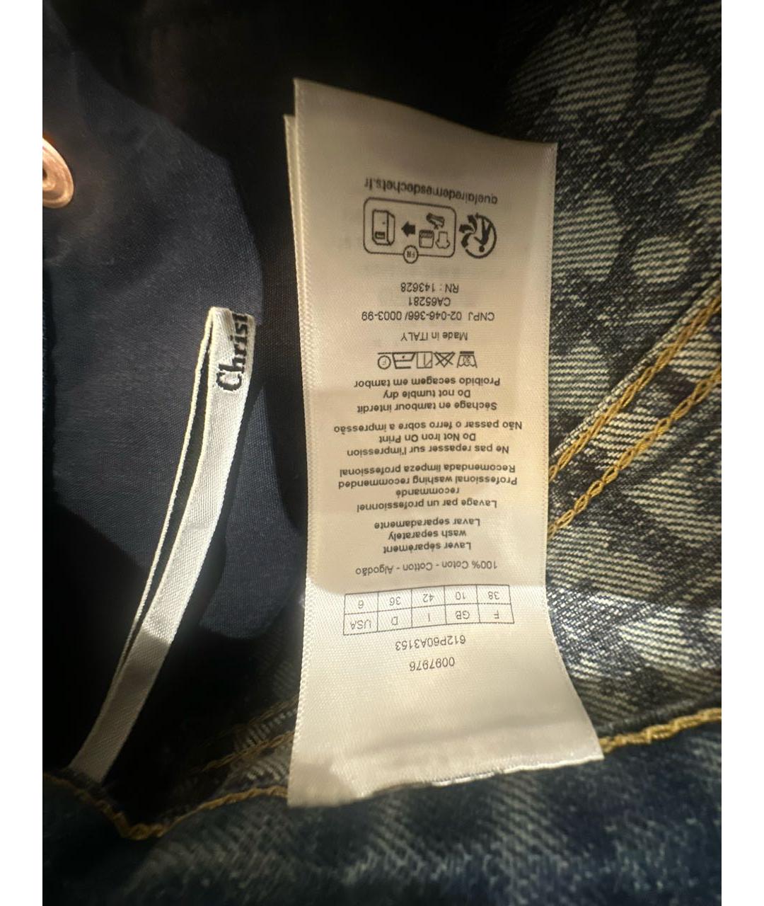 CHRISTIAN DIOR Голубые хлопковые прямые джинсы, фото 3