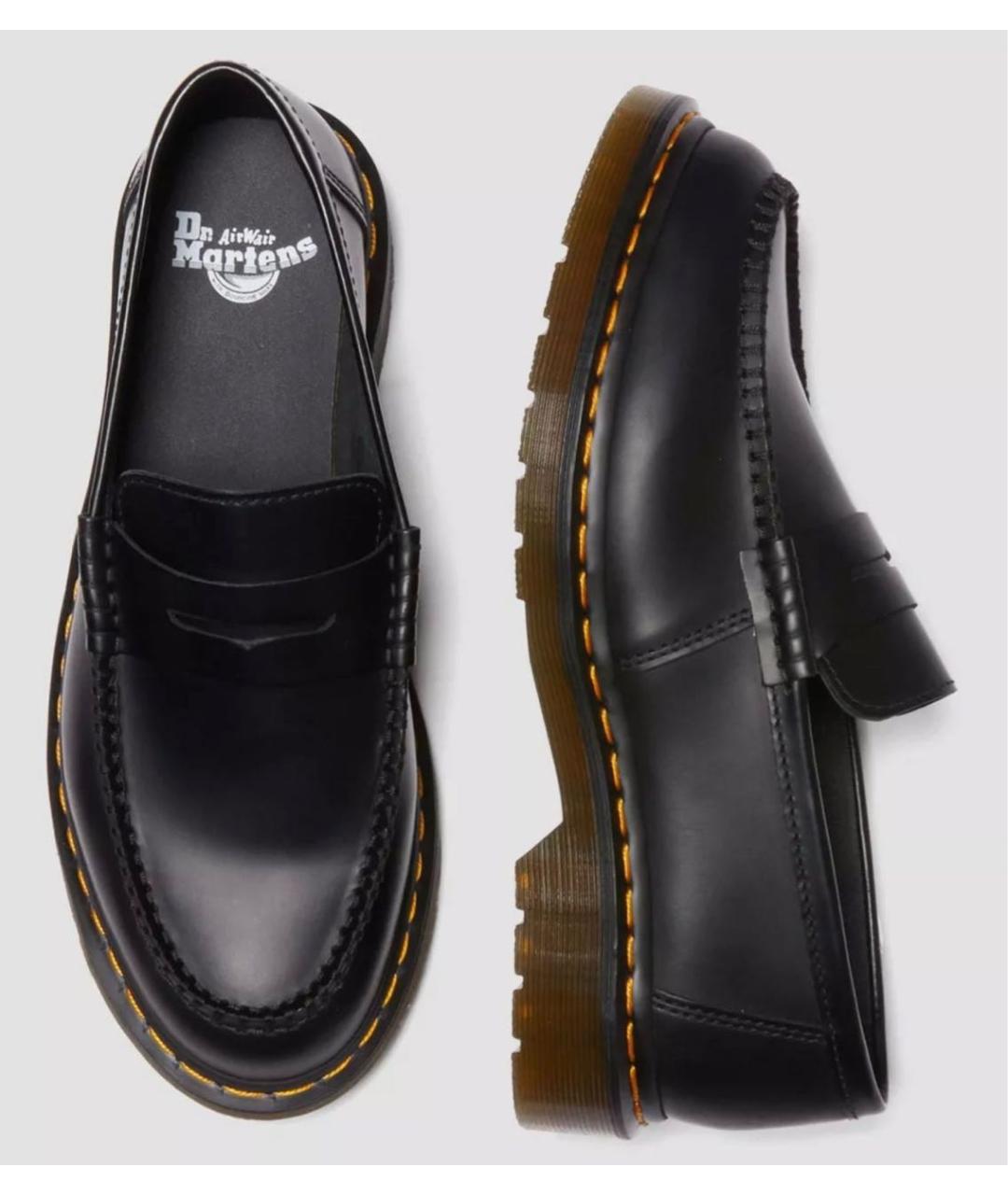 DR. MARTENS Черные кожаные лоферы, фото 4