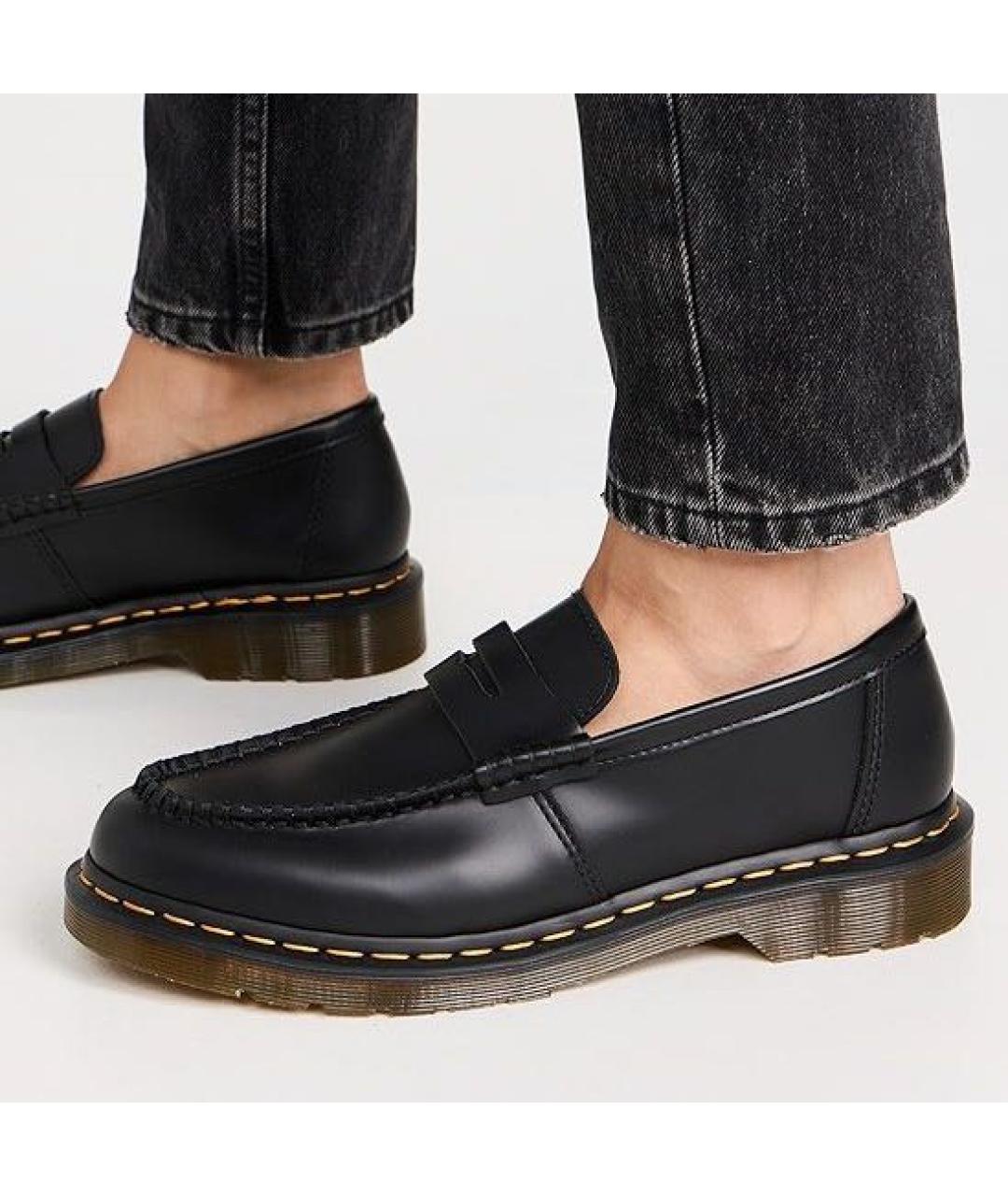 DR. MARTENS Черные кожаные лоферы, фото 5