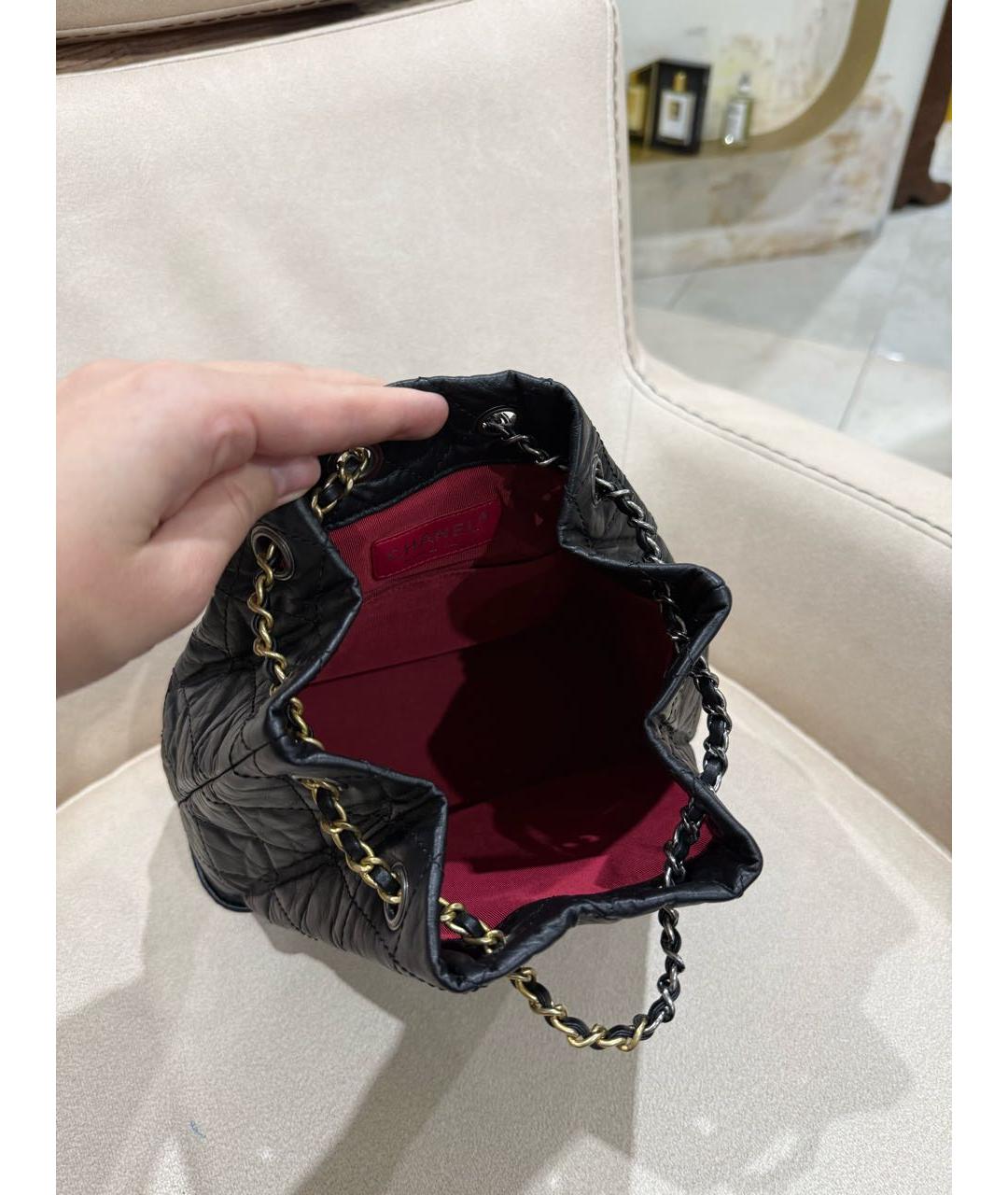 CHANEL Черный кожаный рюкзак, фото 6