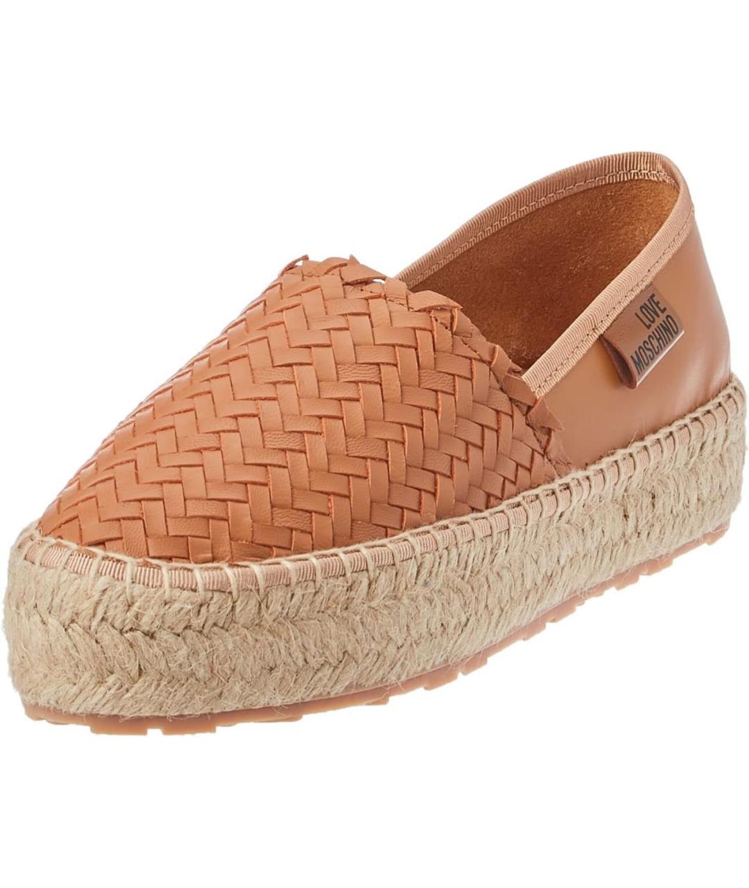 LOVE MOSCHINO Коричневые кожаные эспадрильи, фото 2