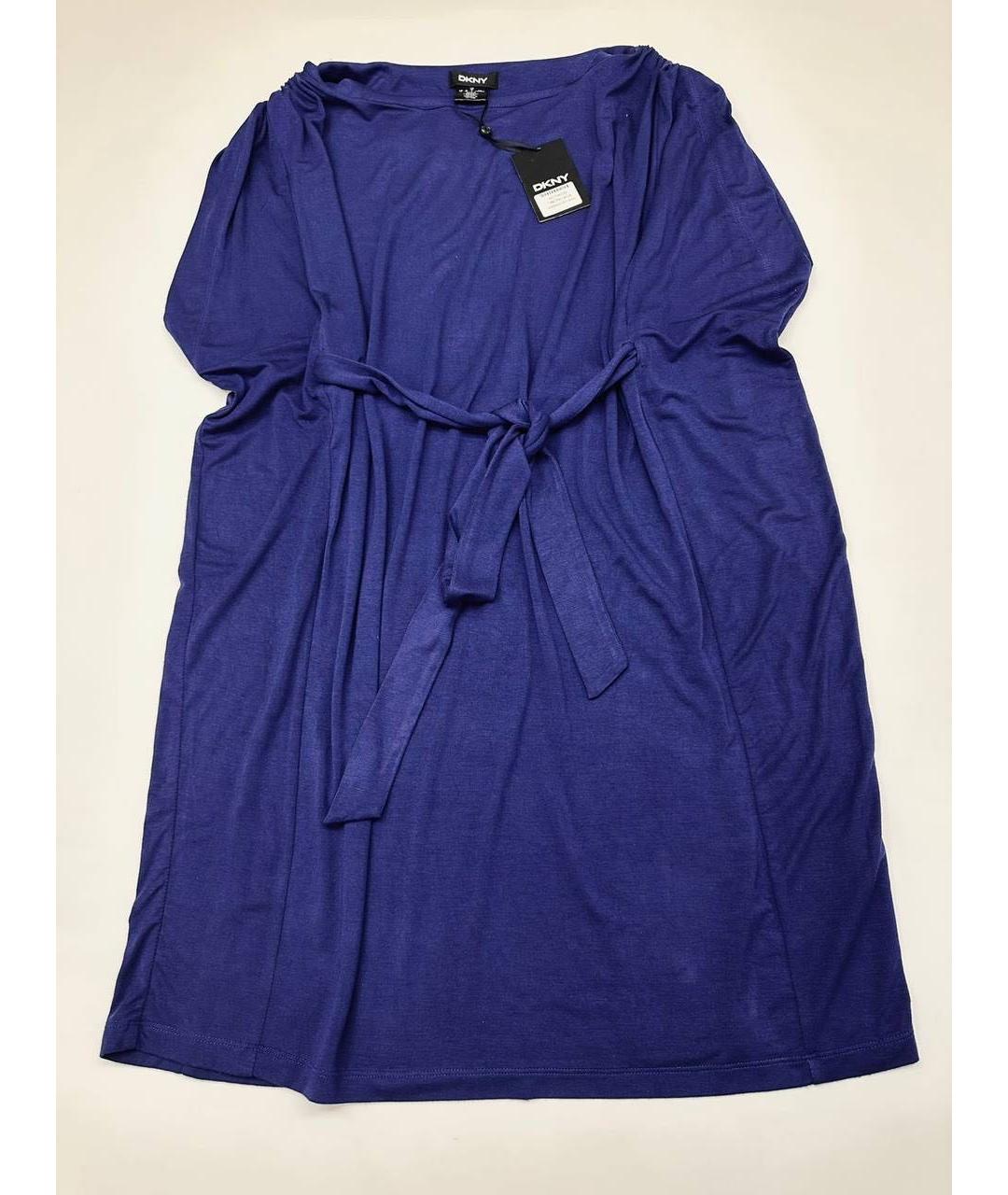 DKNY Синее вискозное повседневное платье, фото 9