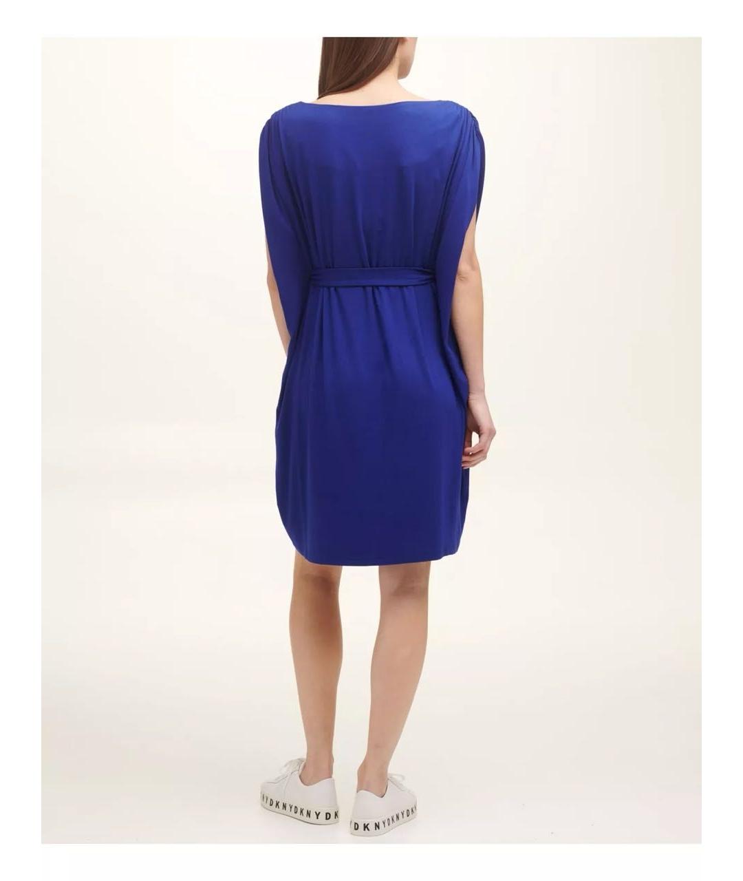 DKNY Синее вискозное повседневное платье, фото 8