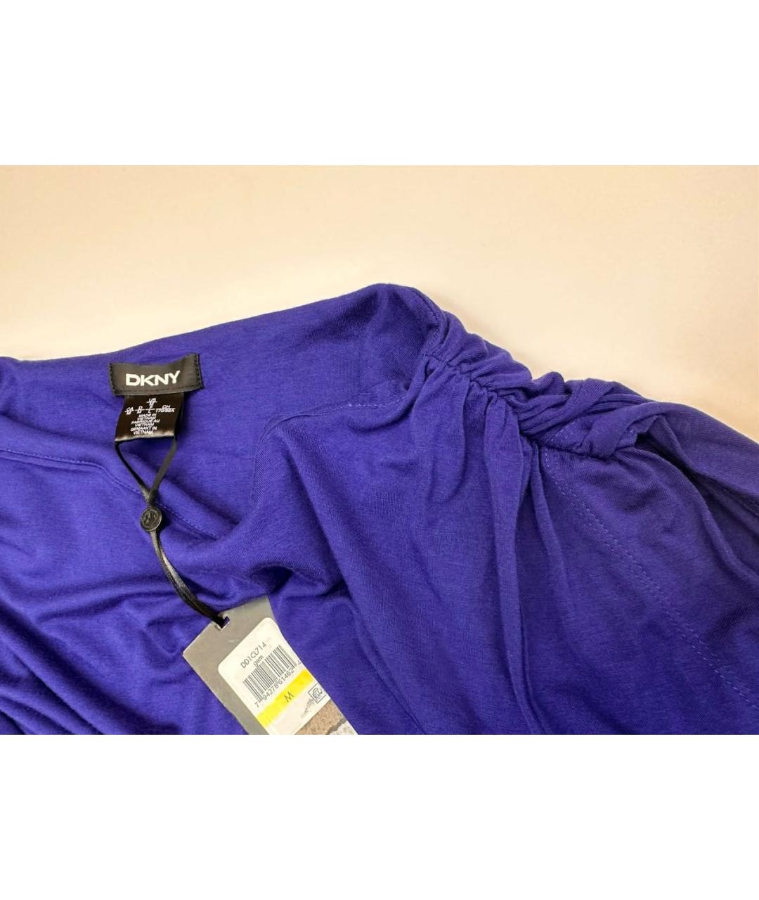 DKNY Синее вискозное повседневное платье, фото 4