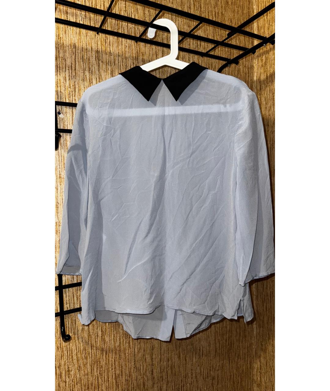 PRADA Голубая шелковая блузы, фото 2