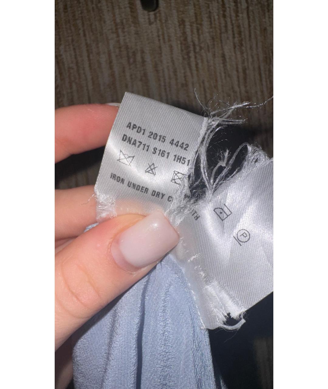 PRADA Голубая шелковая блузы, фото 5