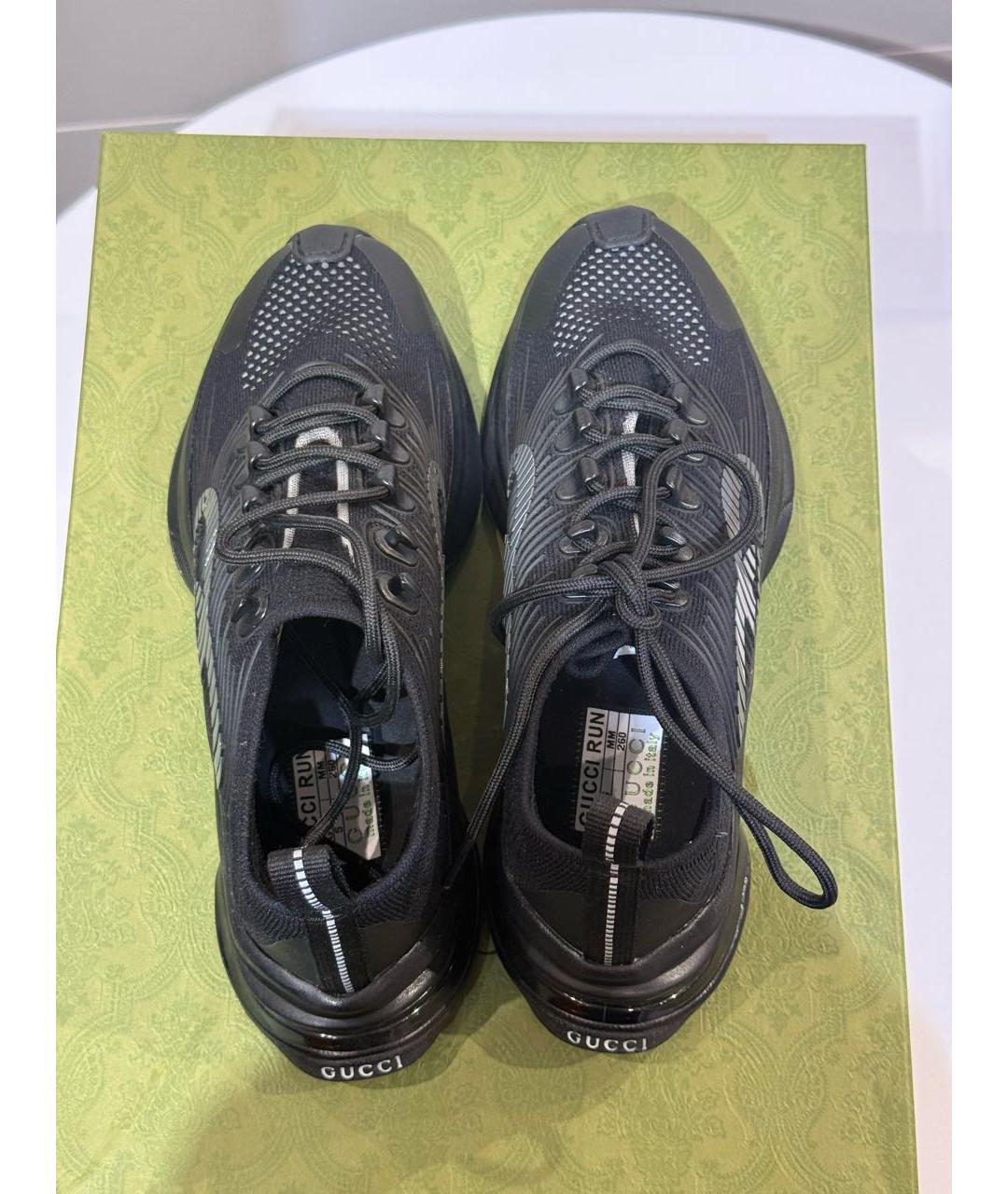 GUCCI Черные текстильные кроссовки, фото 3