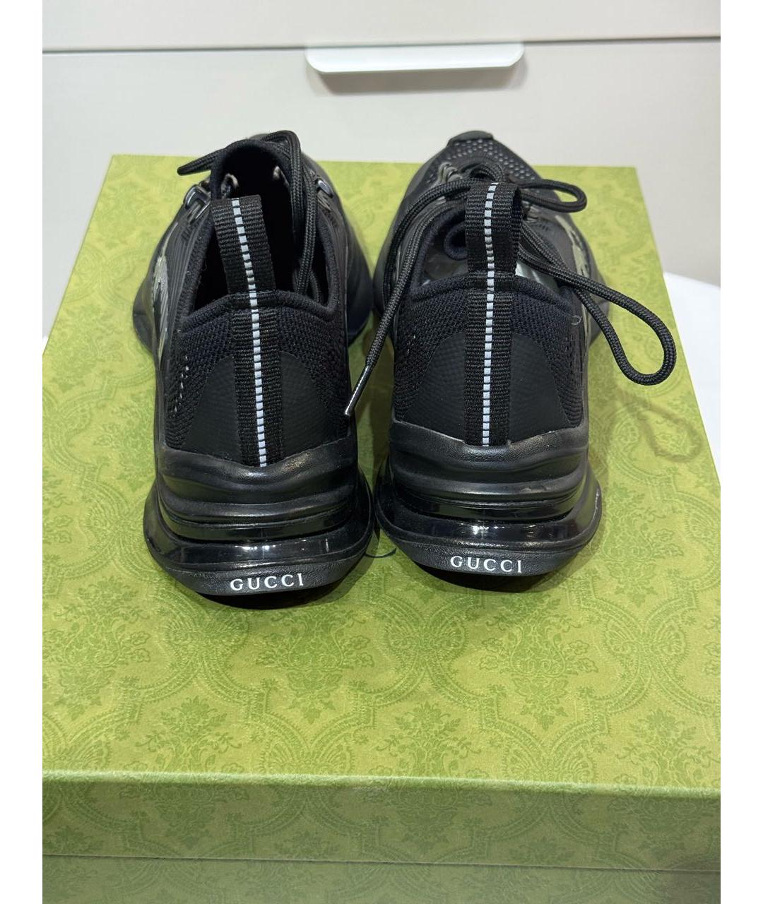 GUCCI Черные текстильные кроссовки, фото 4