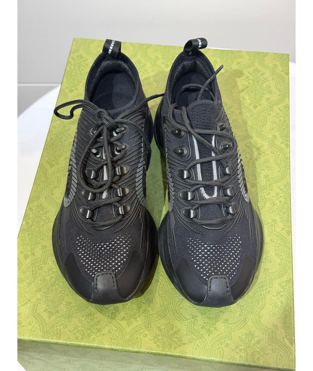 GUCCI Черные текстильные кроссовки, фото 2