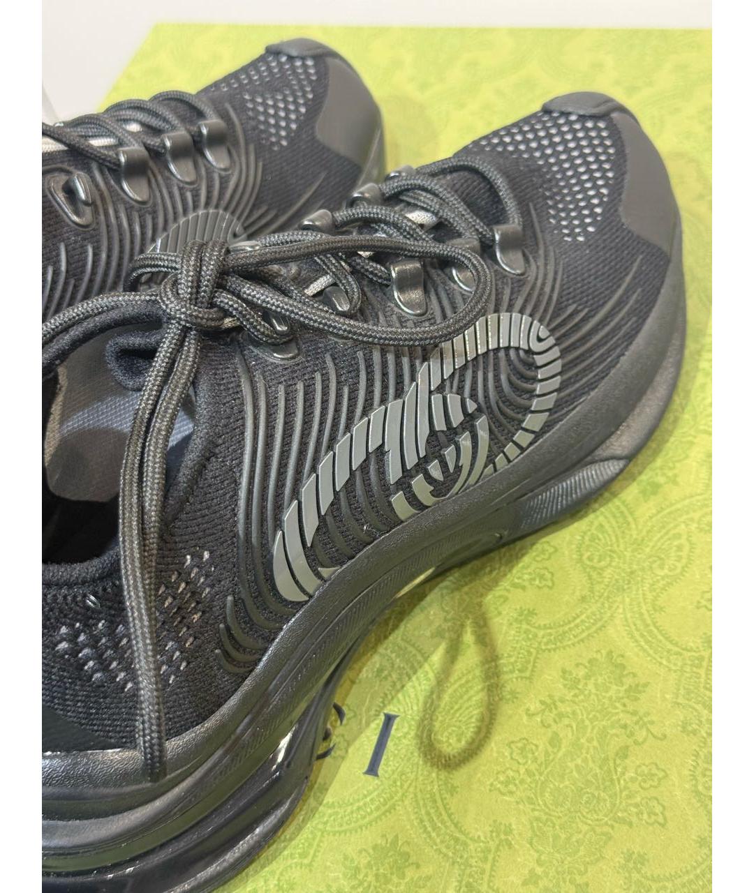 GUCCI Черные текстильные кроссовки, фото 6