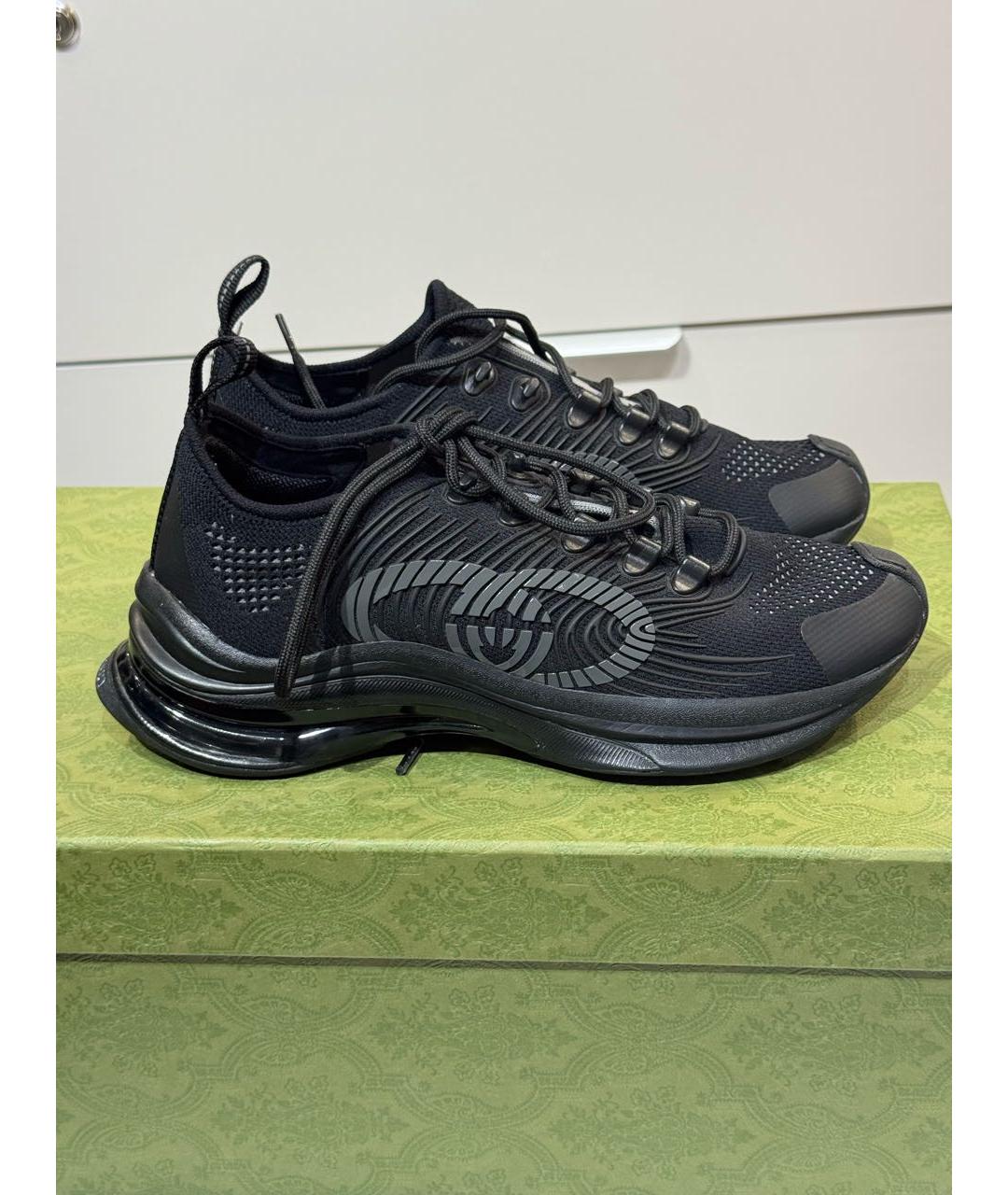 GUCCI Черные текстильные кроссовки, фото 8