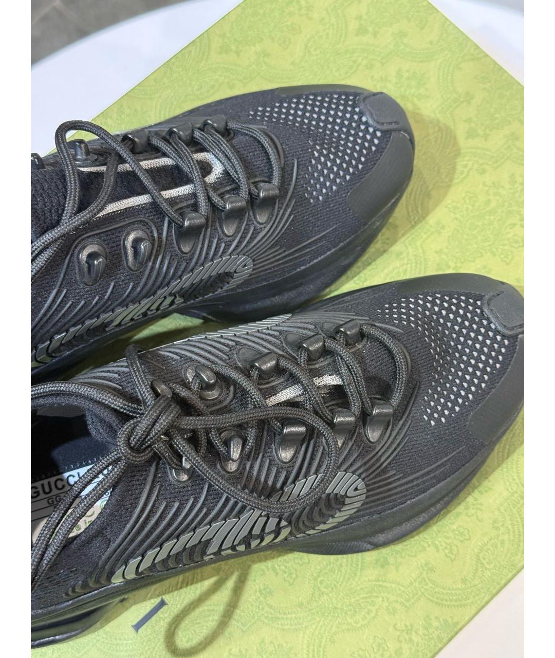 GUCCI Черные текстильные кроссовки, фото 5