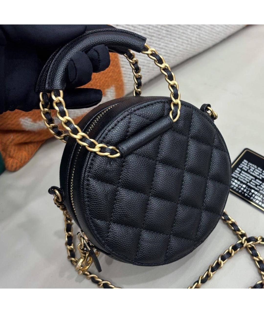 CHANEL Черная кожаная сумка через плечо, фото 4