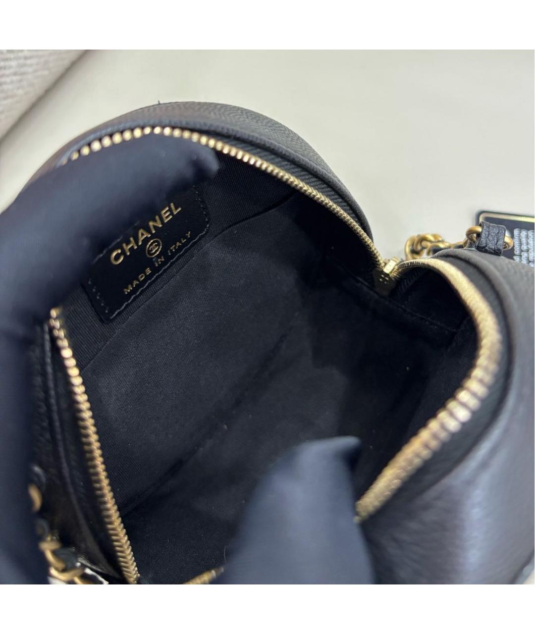 CHANEL Черная кожаная сумка через плечо, фото 8