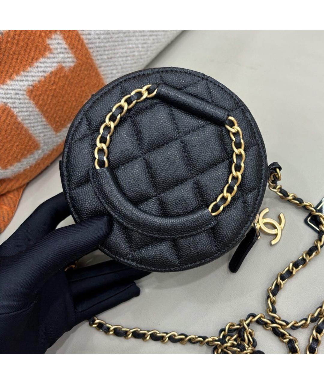 CHANEL Черная кожаная сумка через плечо, фото 3