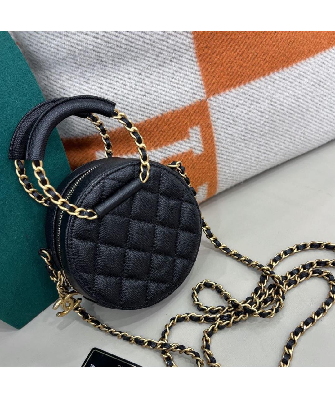 CHANEL Черная кожаная сумка через плечо, фото 9